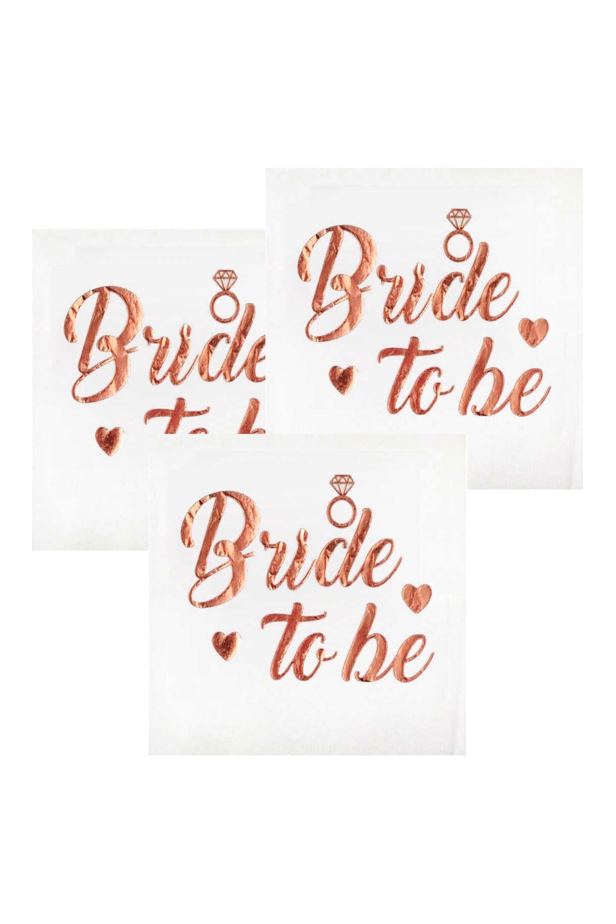 Bride To Be Peçete Rose Gold Yaldızlı 16lı Bakır Varaklı Bekarlığa Veda Partisi Süsleri Malzemeleri
