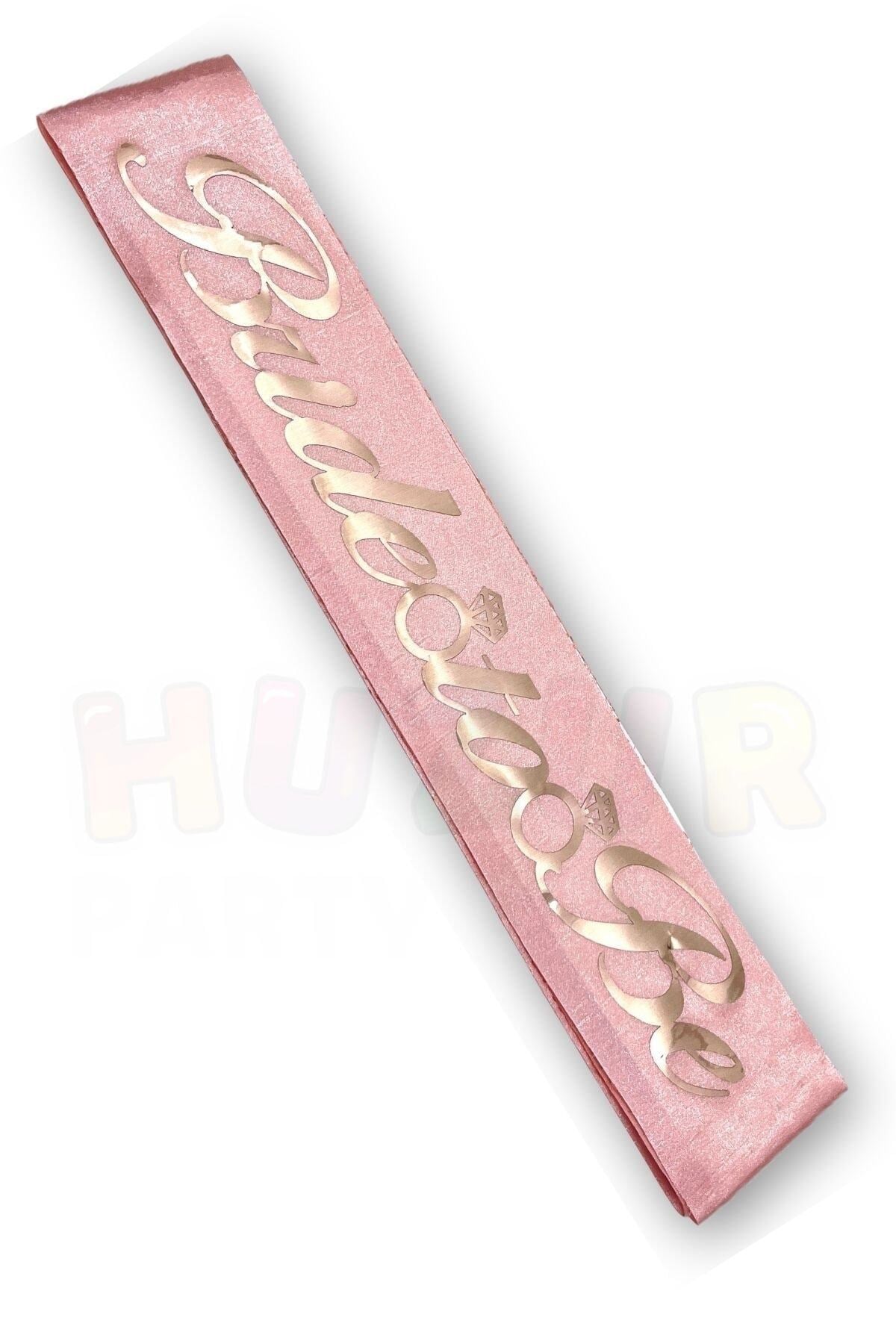 Bride To Be Pembe Üstüne Rose Gold Yaldızlı Kuşak Yüzük Detaylı Bekarlığa Veda Partisi Konsepti