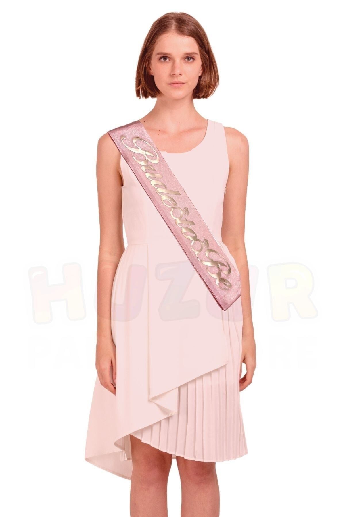 Bride To Be Pembe Üstüne Rose Gold Yaldızlı Kuşak Yüzük Detaylı Bekarlığa Veda Partisi Konsepti