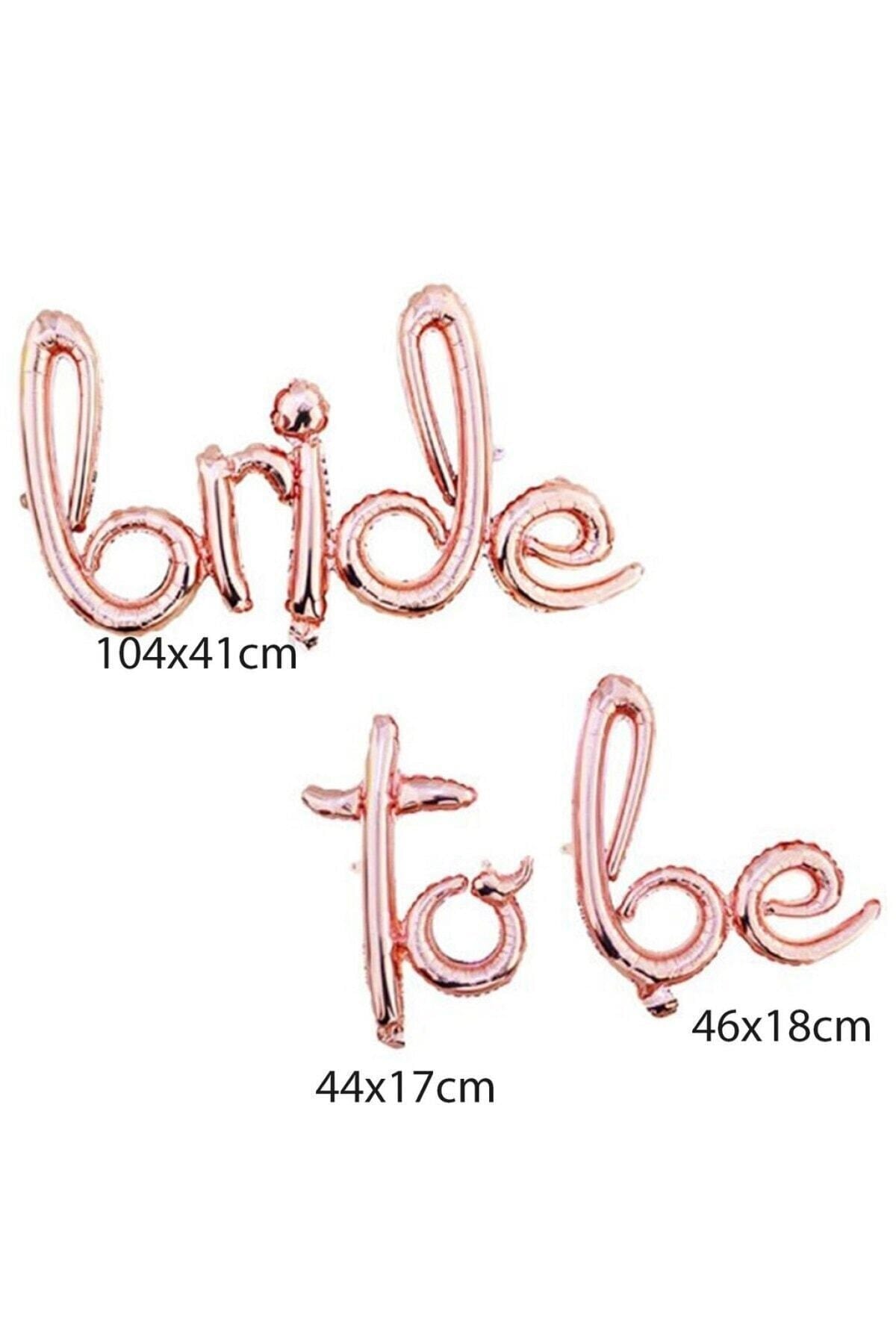 Bride To Be Yazılı El Yazısı Folyo Rose Gold Renkli Balon Bekarlığa Veda Partisi Büyük Balon Seti