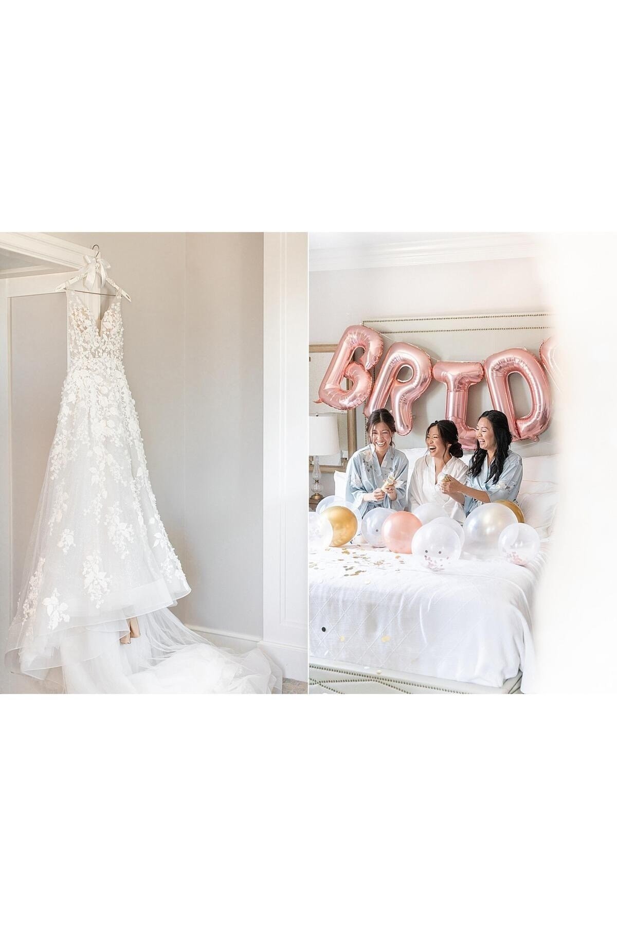 Bride Yazılı 85 Cm Folyo Balon Konsepti Rose Gold Renkli Bekarlığa Veda Partisi Büyük Balon Seti