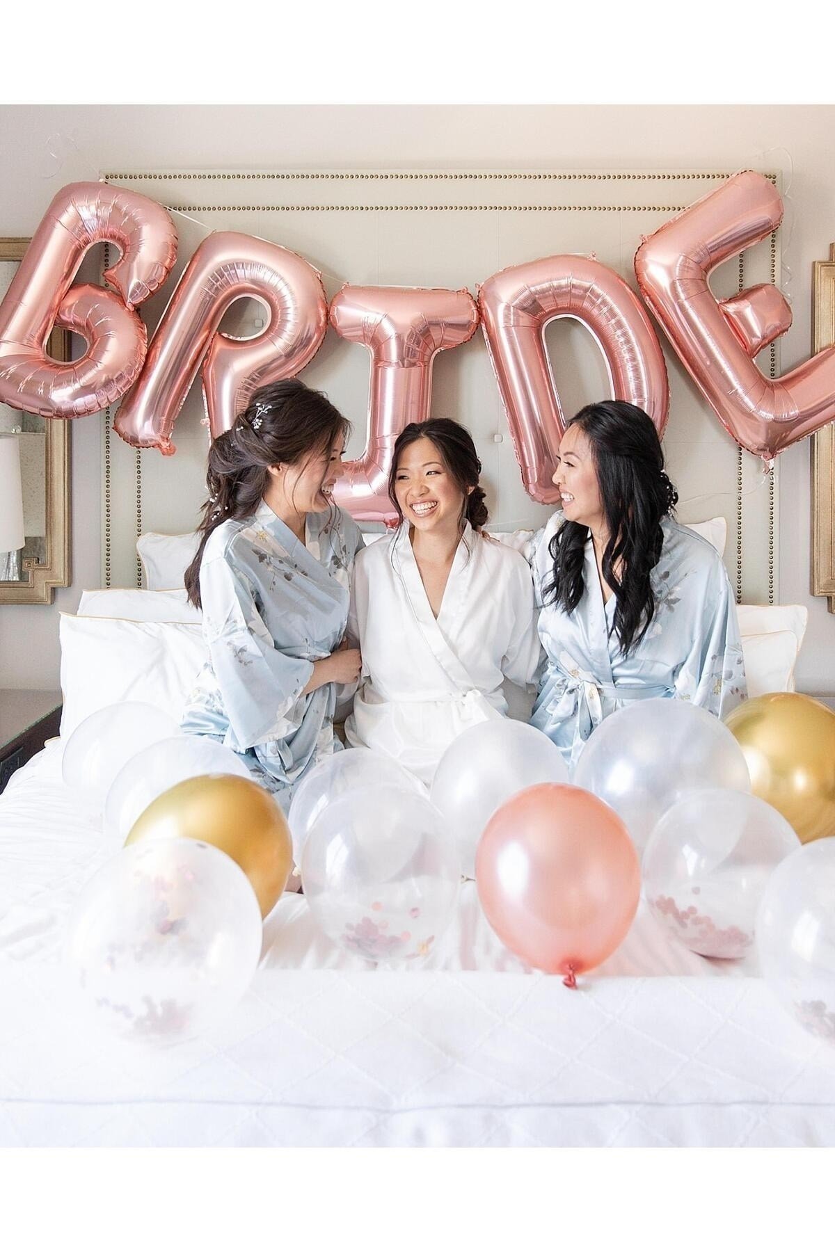 Bride Yazılı 85 Cm Folyo Balon Konsepti Rose Gold Renkli Bekarlığa Veda Partisi Büyük Balon Seti