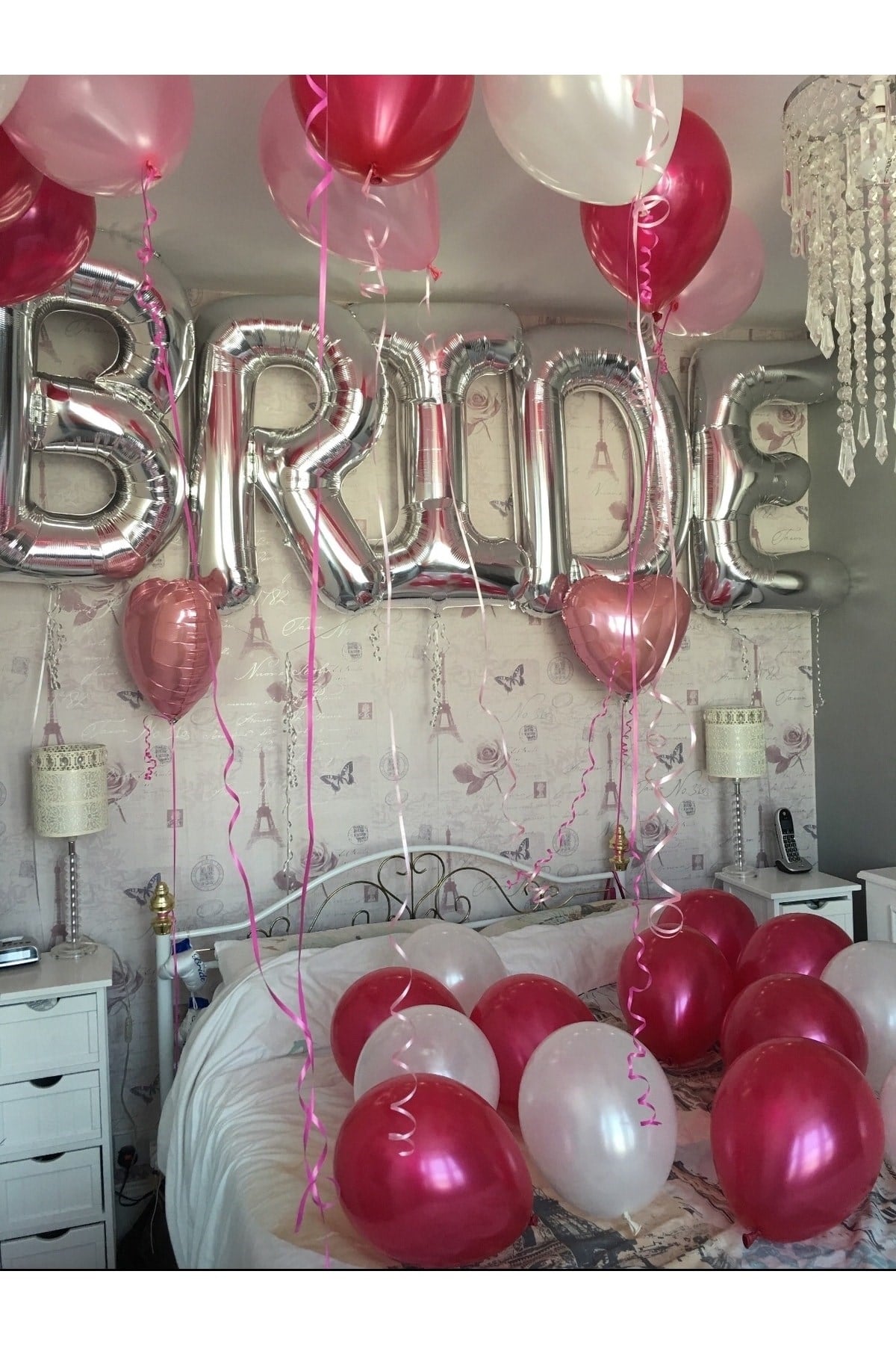 Bride Yazılı Büyük Boy Her Harf 100 Cm Folyo Balon Gümüş Renkli Gri Renginde Bekarlığa Veda Partisi