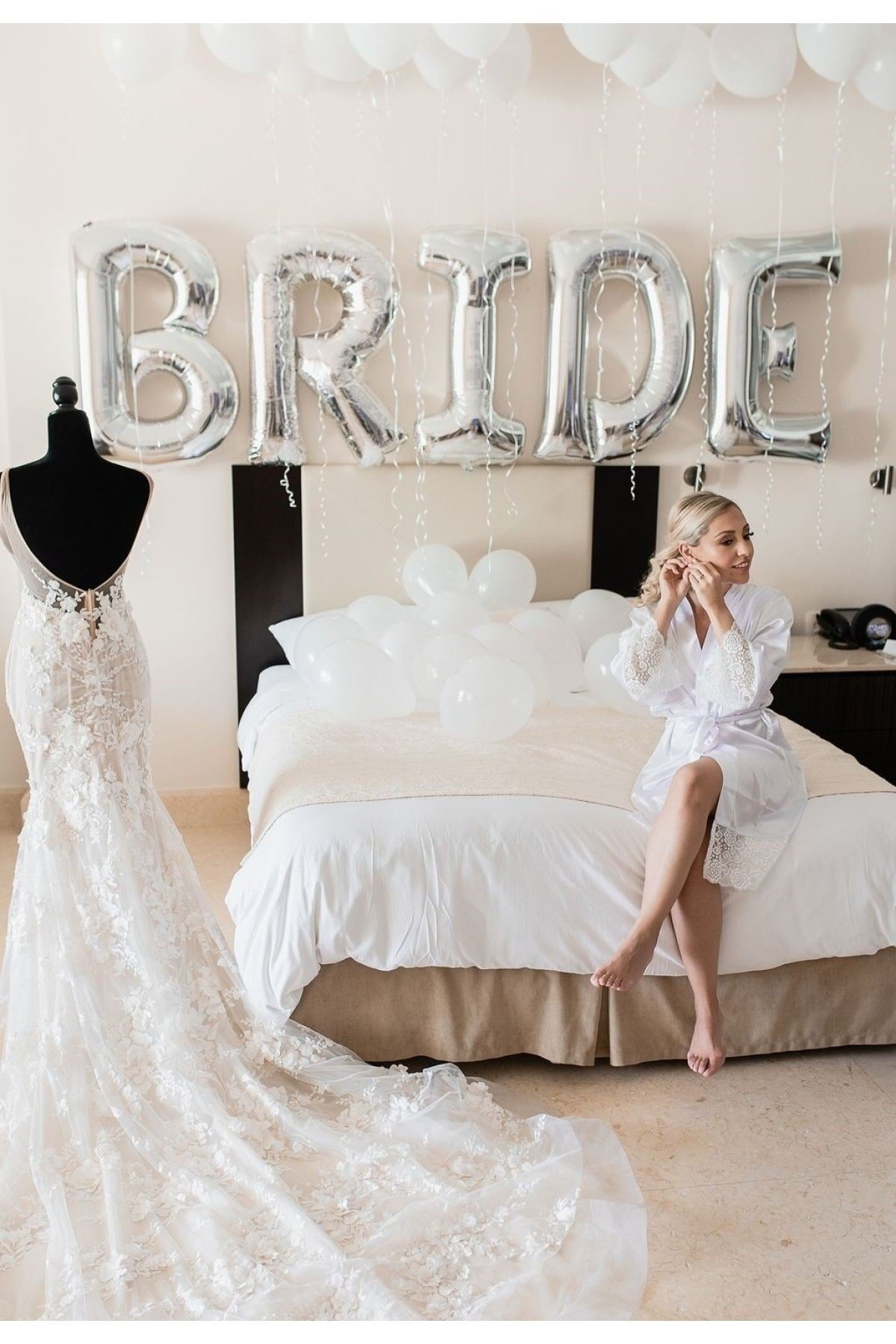 Bride Yazılı Folyo Balon Konsept Gümüş Renkli Gri Silver Bekarlığa Veda Partisi Her Harf 80 Cm