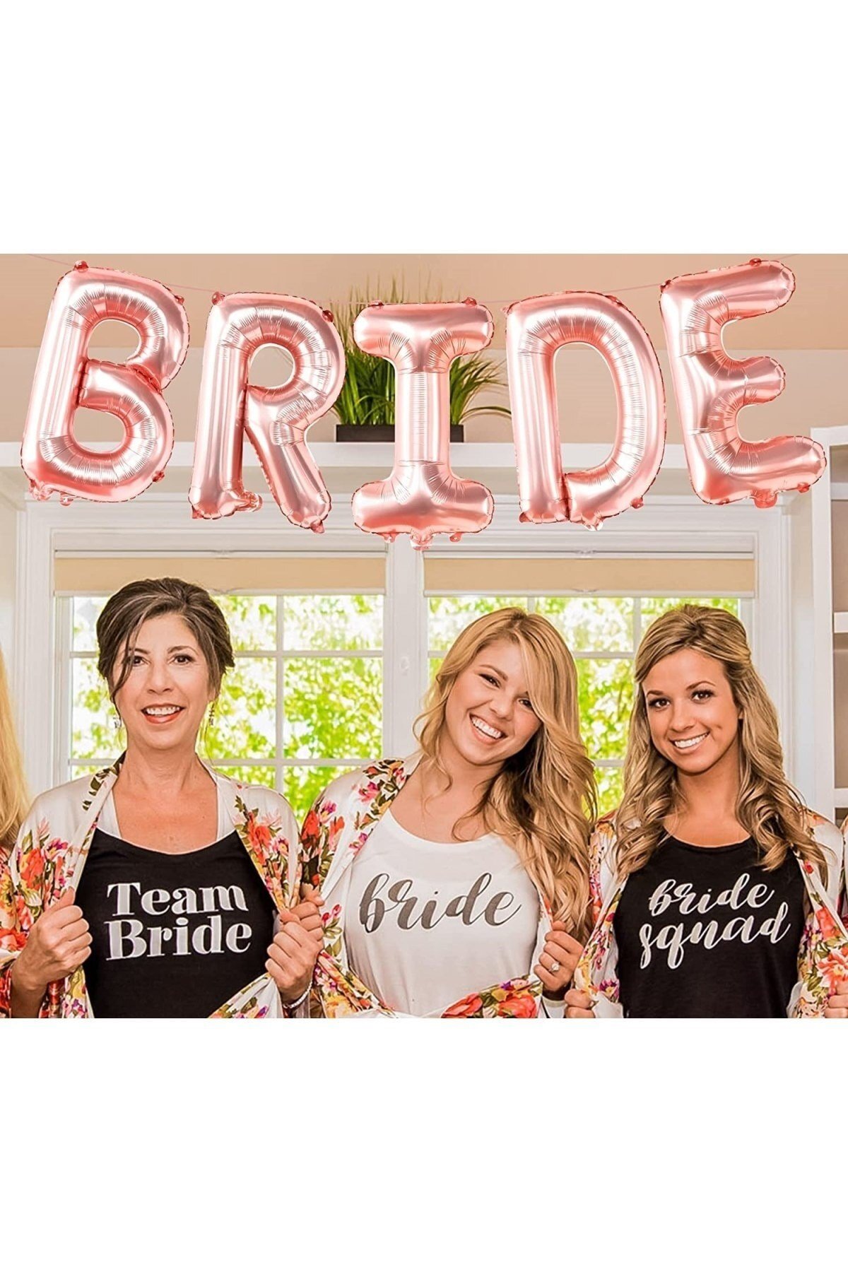 Bride Yazılı Folyo Balon Konsept Rose Gold Renkli Bekarlığa Veda Partisi Temalı Her Harf 70 Cm