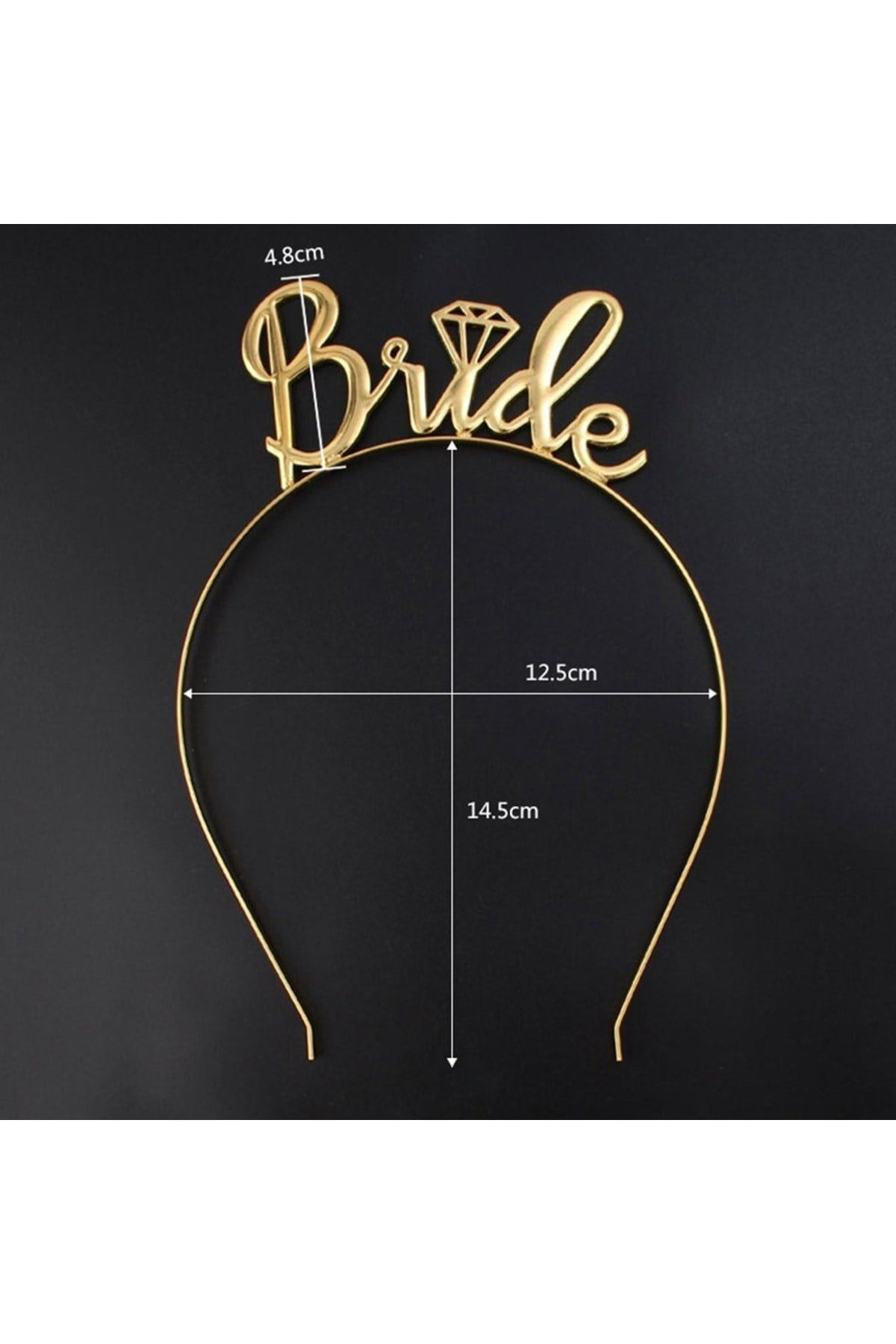 Bride Yazılı Metal Taç Gold Renkli Altın Sarısı Bekarlığa Veda Partisi Konsepti Kaliteli Taç