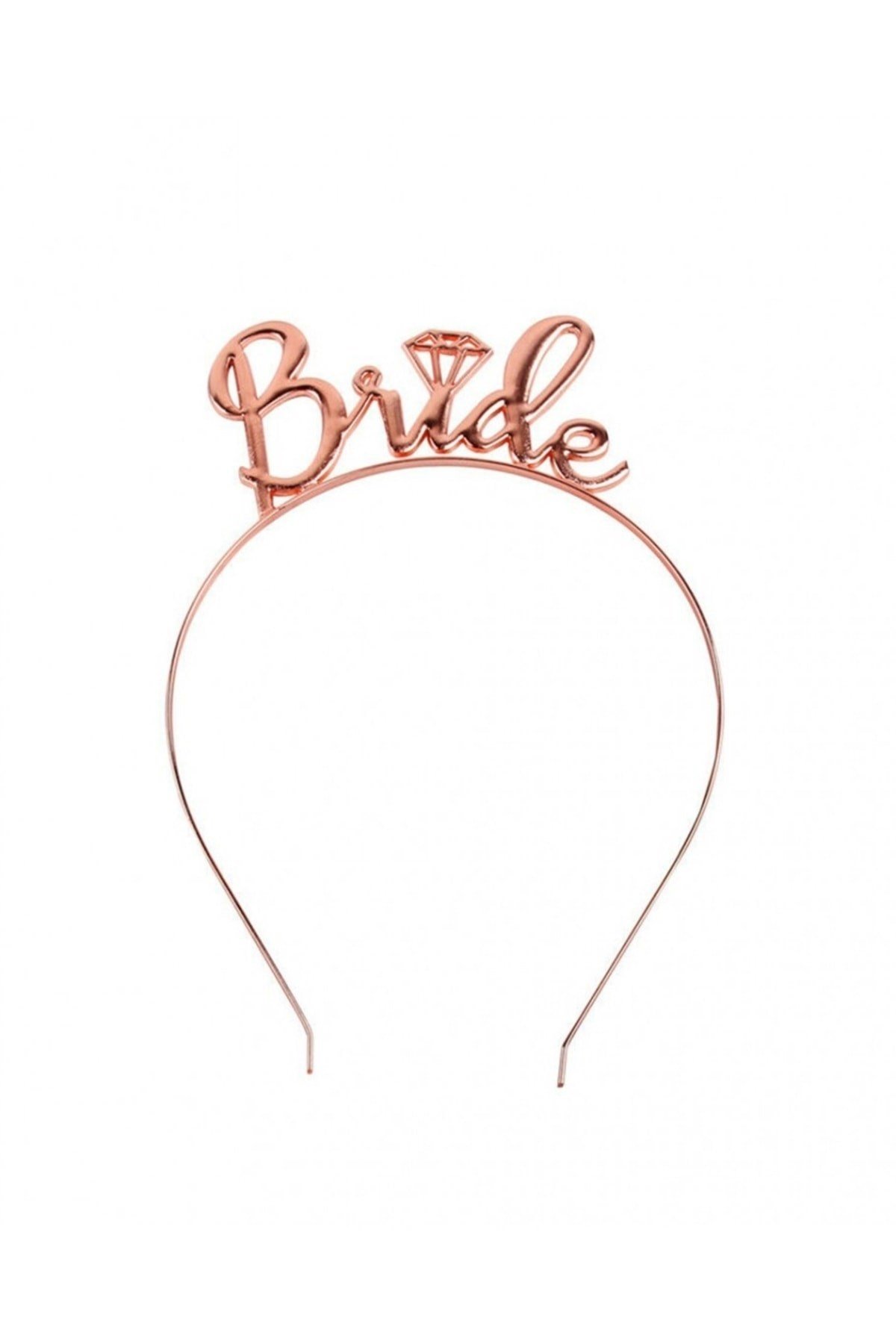 Bride Yazılı Metal Taç Rose Gold Renkli Bakır Renginde Bekarlığa Veda Partisi Konsepti Kaliteli Taç