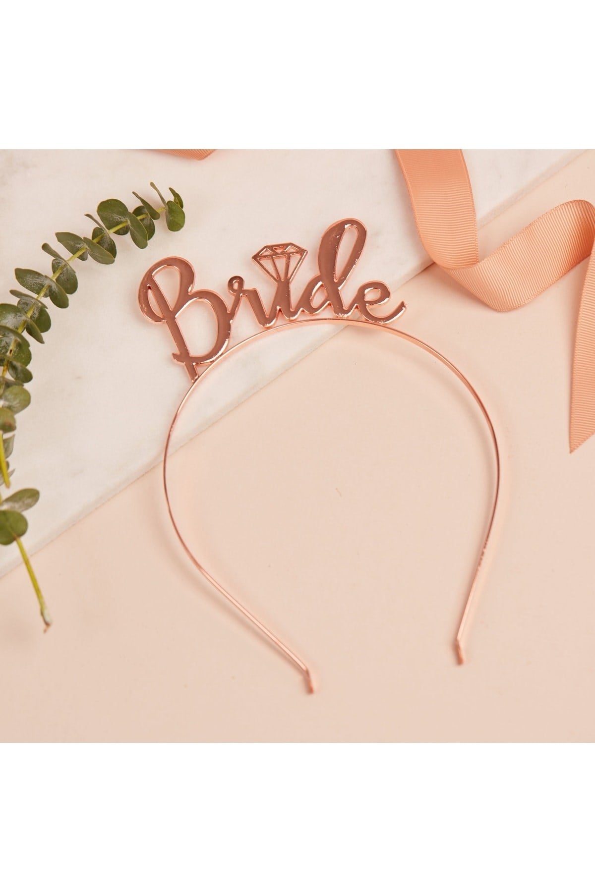 Bride Yazılı Metal Taç Rose Gold Renkli Bakır Renginde Bekarlığa Veda Partisi Konsepti Kaliteli Taç