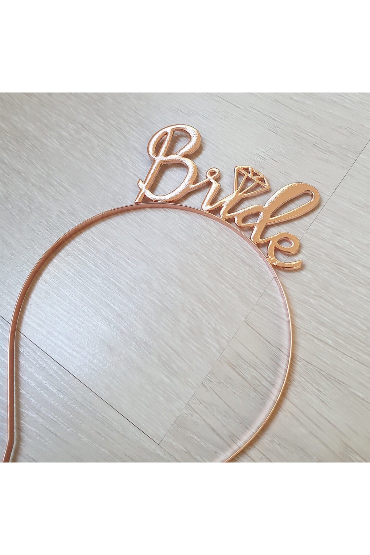 Bride Yazılı Metal Taç Rose Gold Renkli Bakır Renginde Bekarlığa Veda Partisi Konsepti Kaliteli Taç
