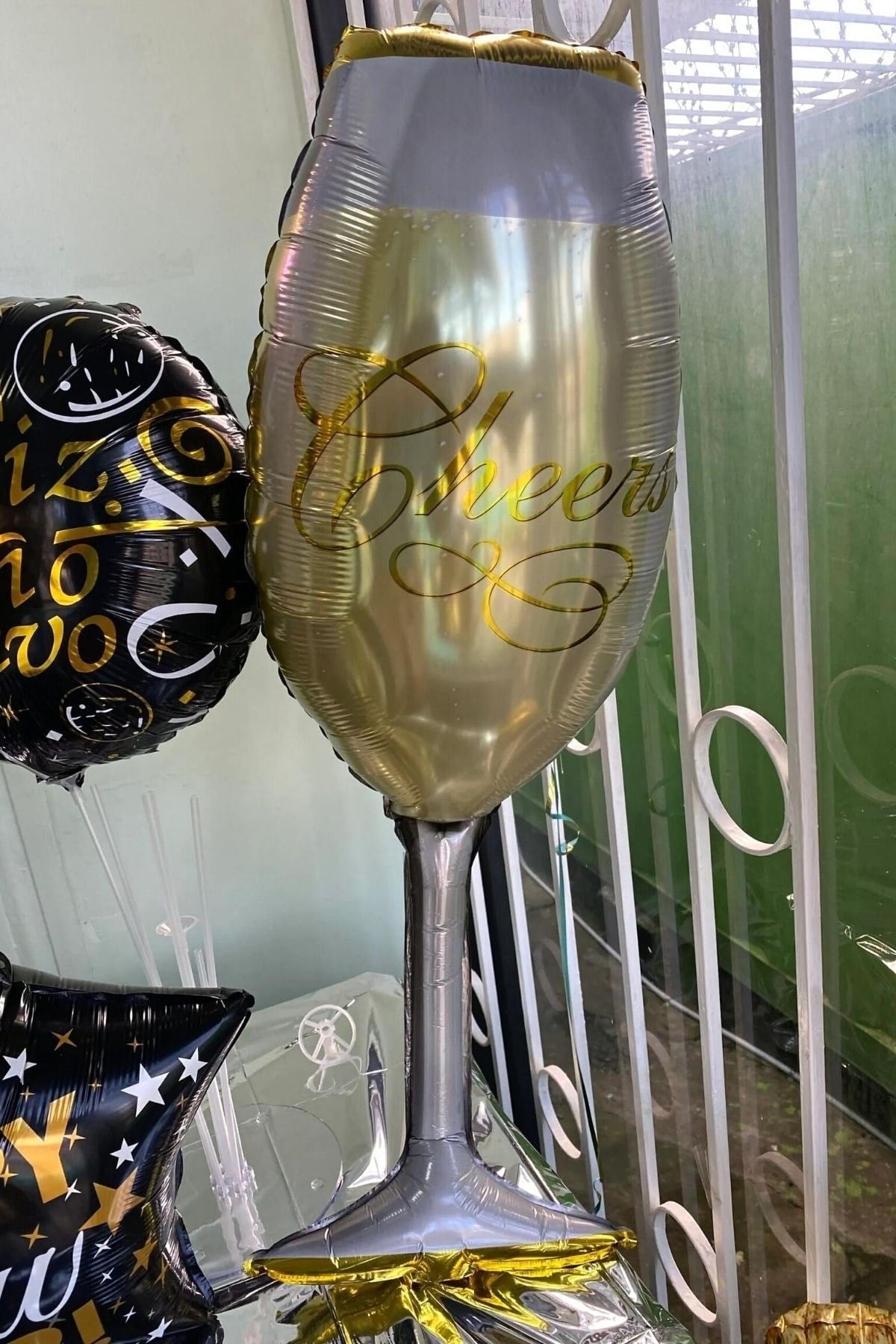 Cheers! Şerefe Folyo Balon Gold 92x37 Cm Bride To Be Bekarlığa Veda Kadeh Şampanya Bardağı Şişe