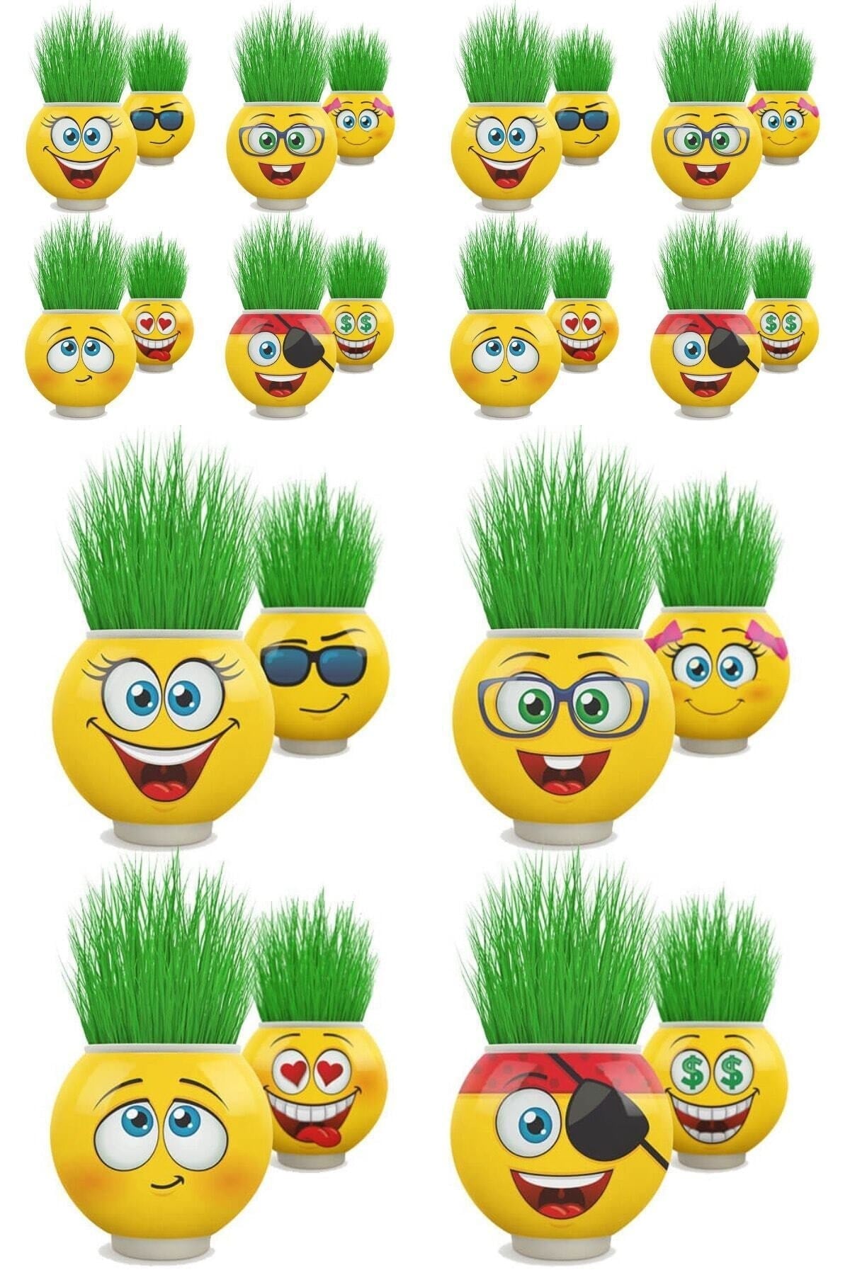 Çim Adam Orijinal Lisanslı Eğlenceli Sevimli Ürün Emojili Çimoji Oyuncaklar 24 Adet