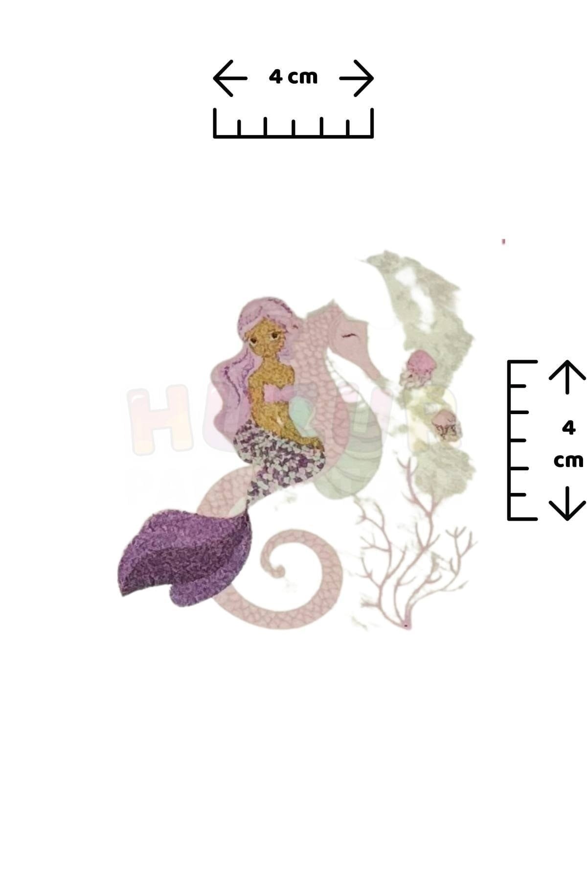 Deniz Kızı 9 Adet Geçici Çocuk Dövmesi Doğum Günü Parti Renkli Tattoo Dövme Little Mermaid Konsepti