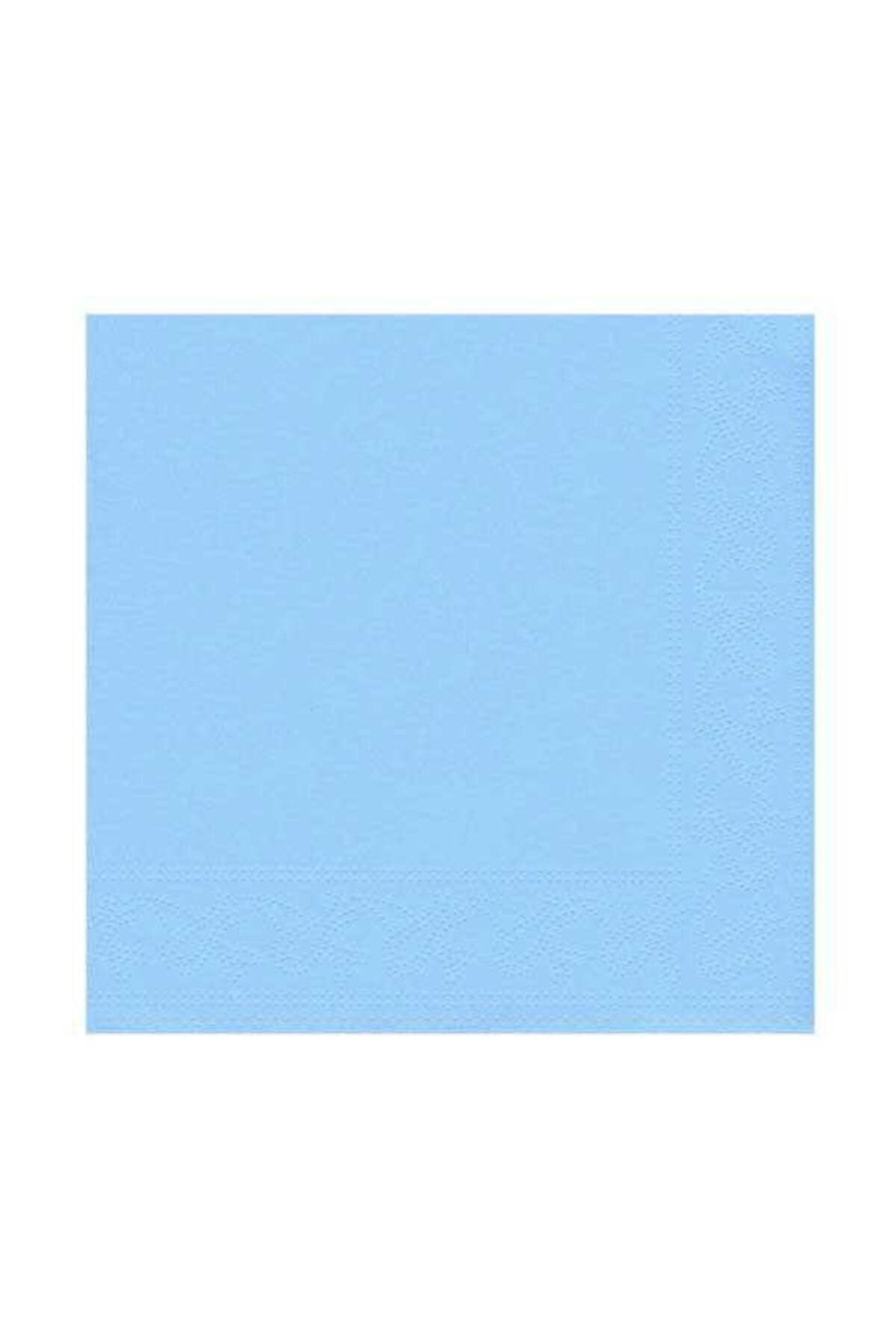 Düz Mavi Renkli Sunumluk Peçete 16 Adet Dekoratif Estetik Doğum Günü Parti Konsepti 16x16 Cm