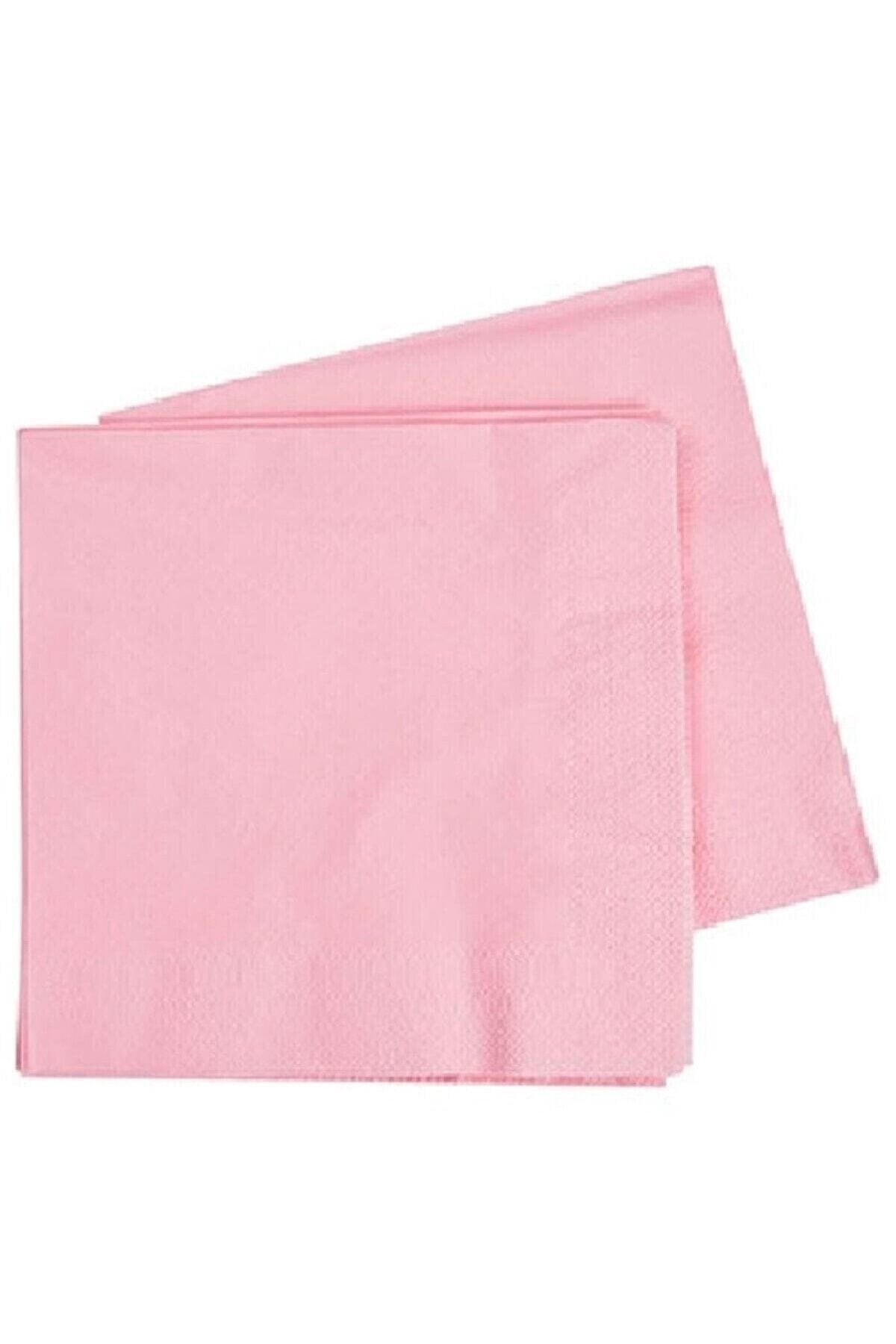 Düz Pembe Renkli Peçete Sunumluk 16 Adet Dekoratif Estetik Doğum Günü Parti Konsepti 16x16 Cm