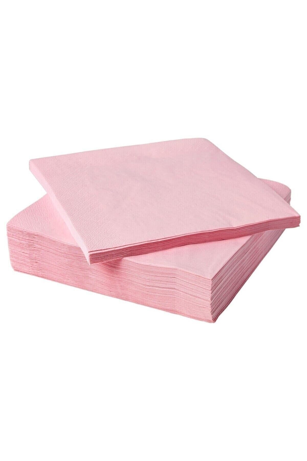 Düz Pembe Renkli Peçete Sunumluk 16 Adet Dekoratif Estetik Doğum Günü Parti Konsepti 16x16 Cm