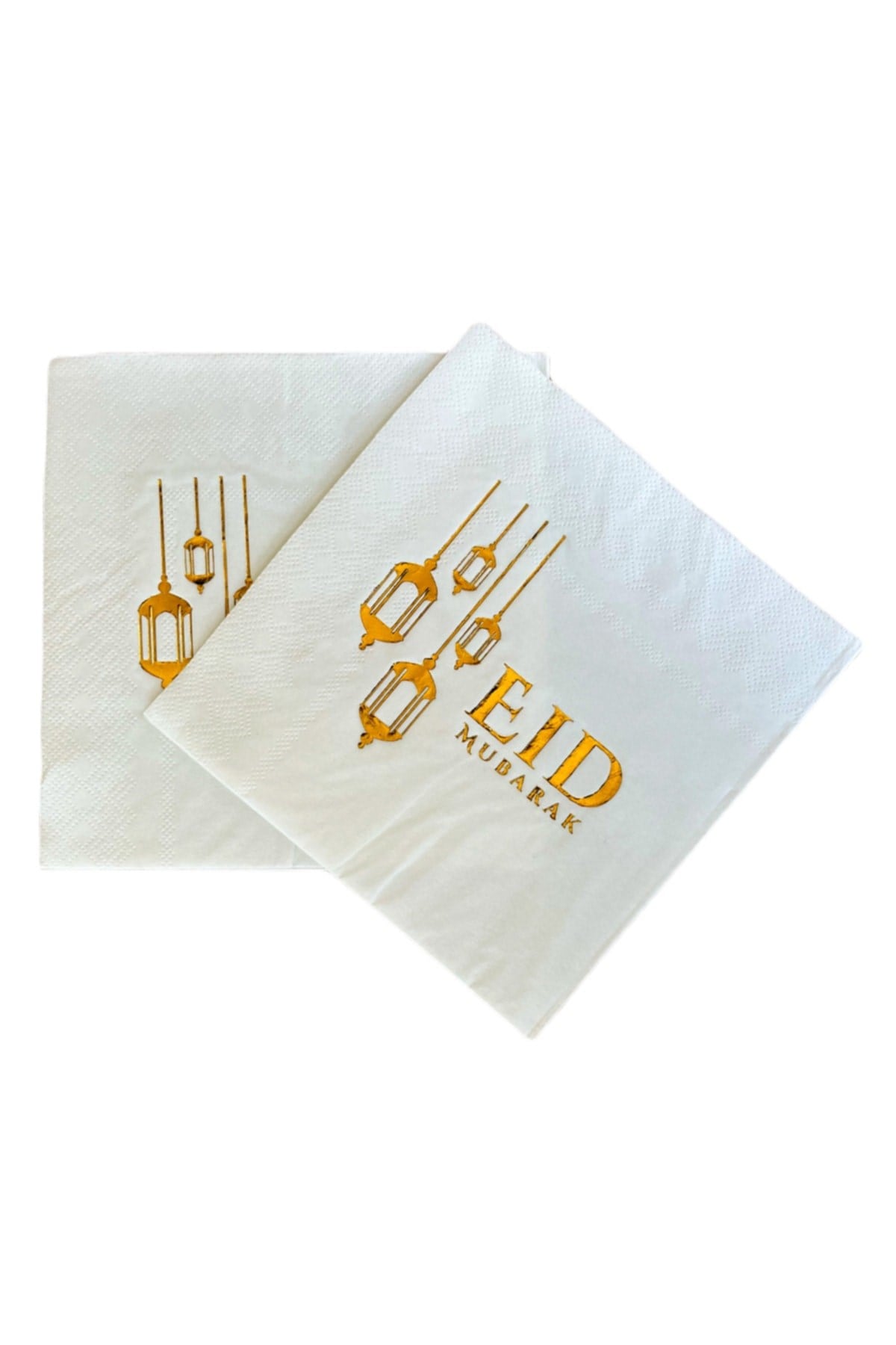 Eid Mubarak Yazılı Gold Yaldızlı Peçete 16lı 16x16 Cm Altın Varaklı Ramazan Bayram Temalı Dini Süsü