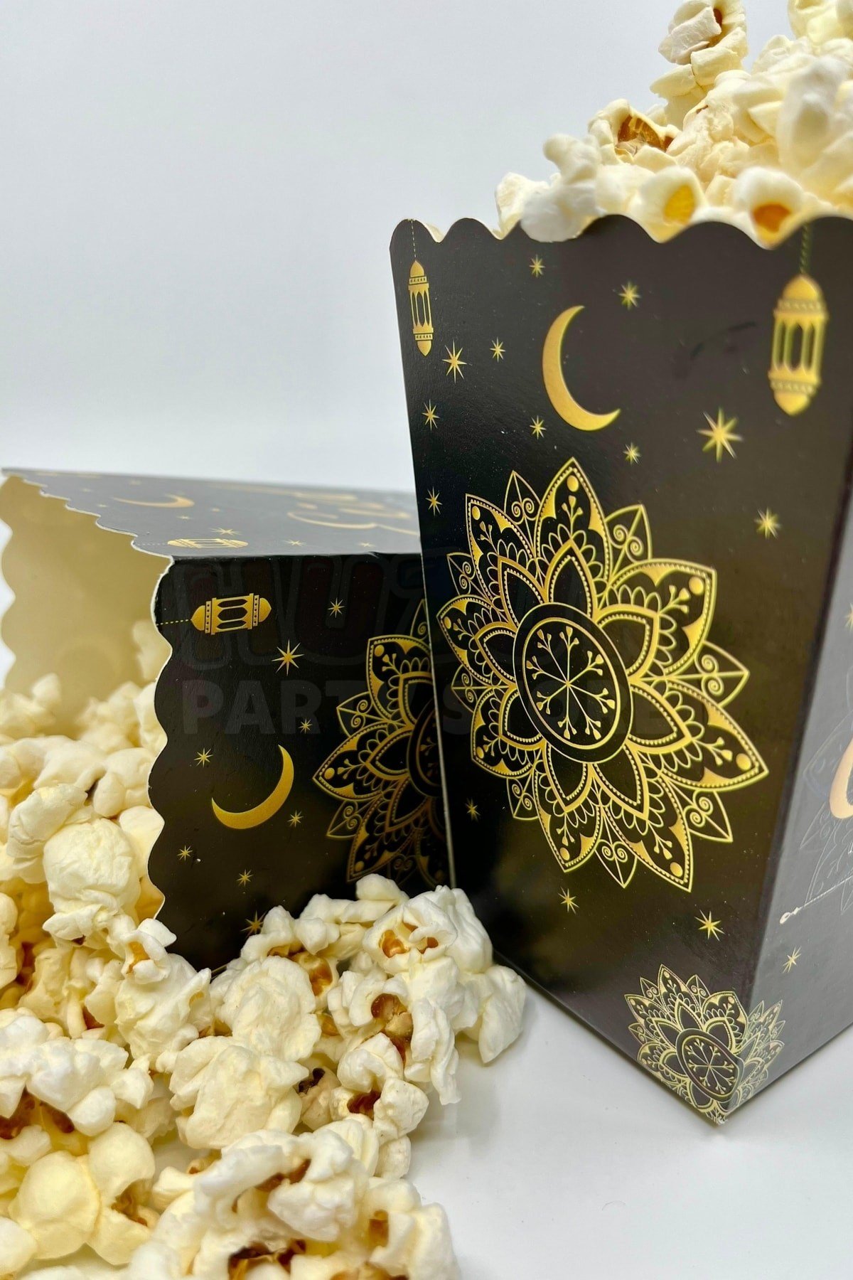 Eid Mubarak Yazılı Mısır Kutusu 8 Adet 8x12 Cm Pop Corn Darı Kabı Ramazan Bayramı Cips Kutusu Gb
