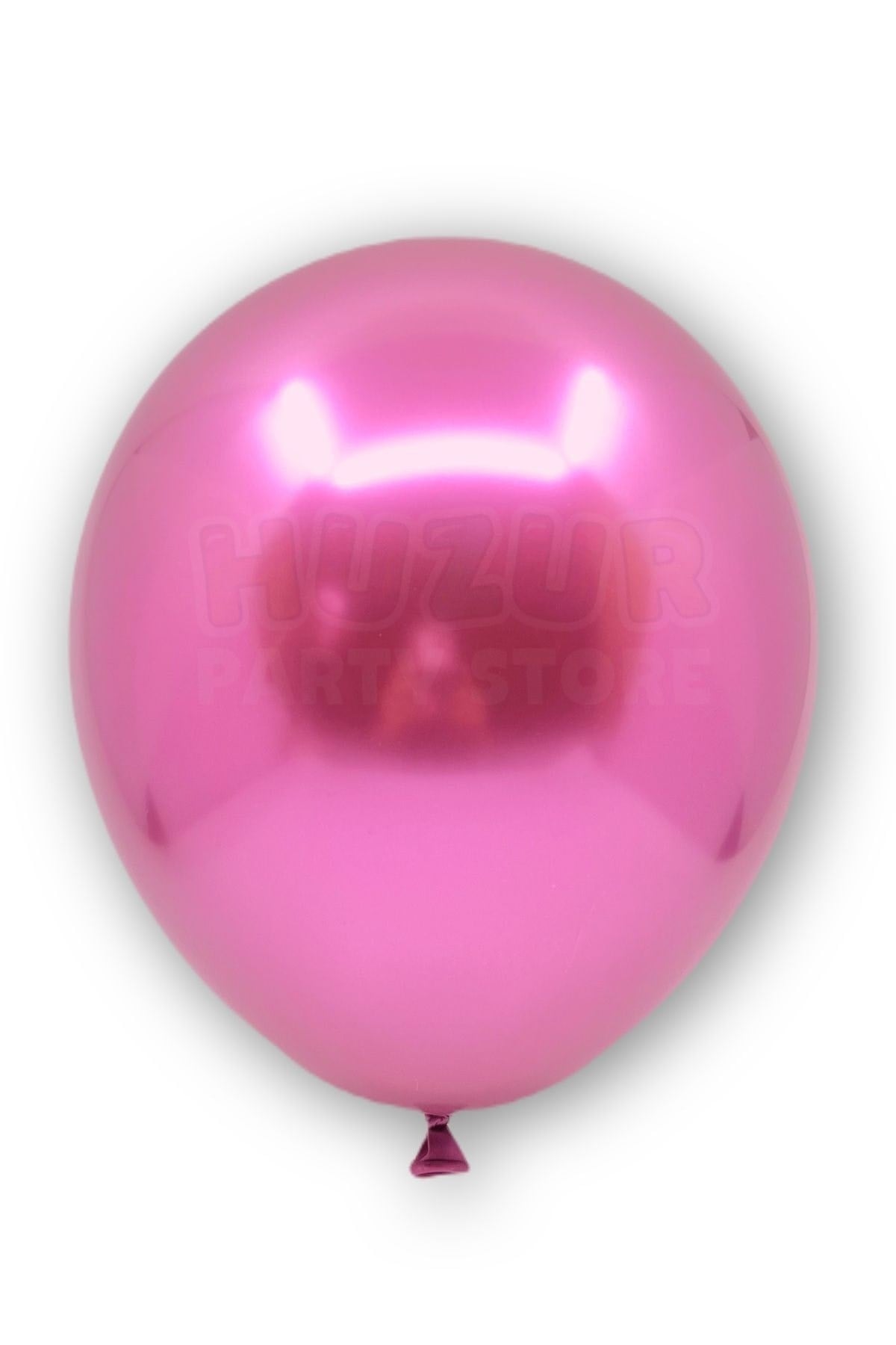 Fuşya Konfetili Şeffaf Ve Fuşya Krom Balon Seti 20 Adet 30cm Içi Gözüken Koyu Pembe Pullu Balon Pulu