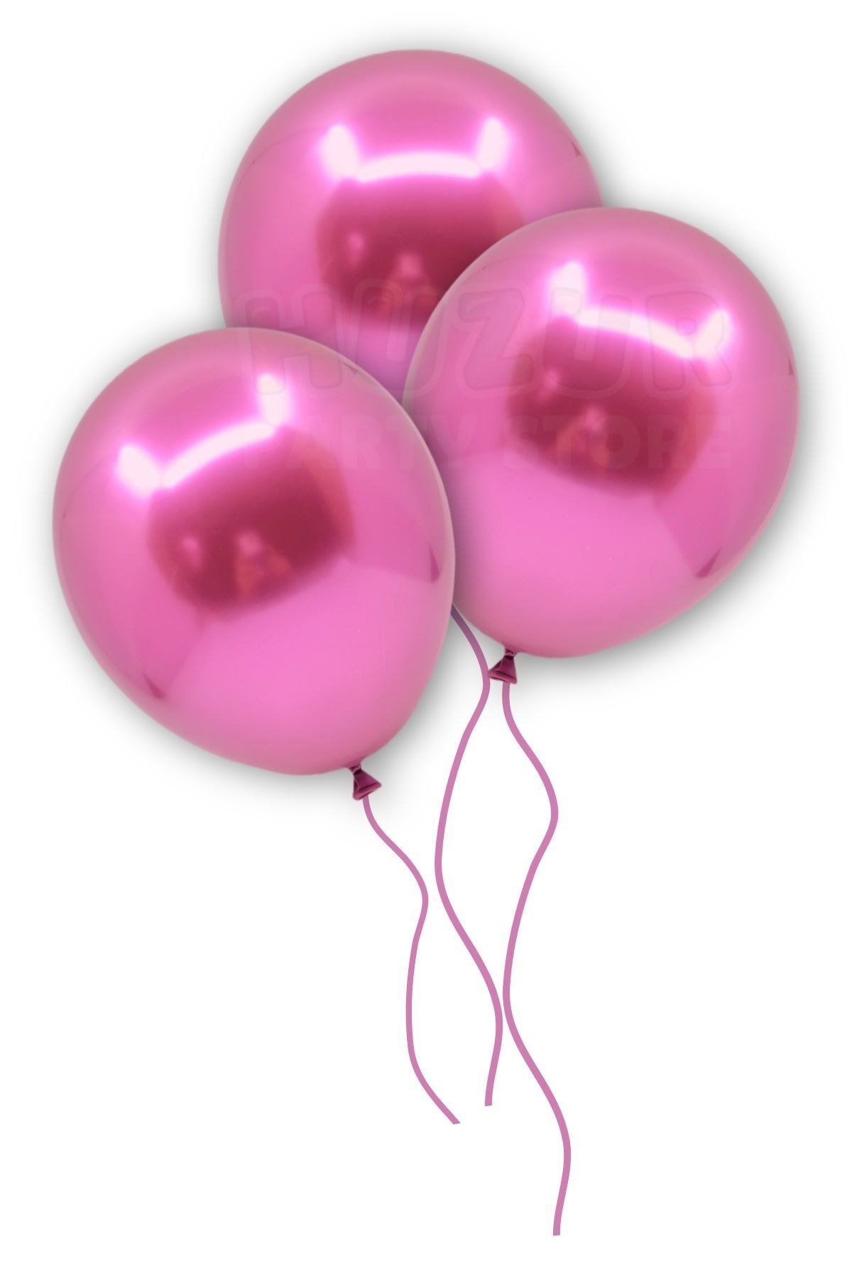 Fuşya Renkli Krom Balon 50 Adet 30 Cm Koyu Pembe Inanılmaz Parlak Rengi Canlı Doğum Günü Partisi