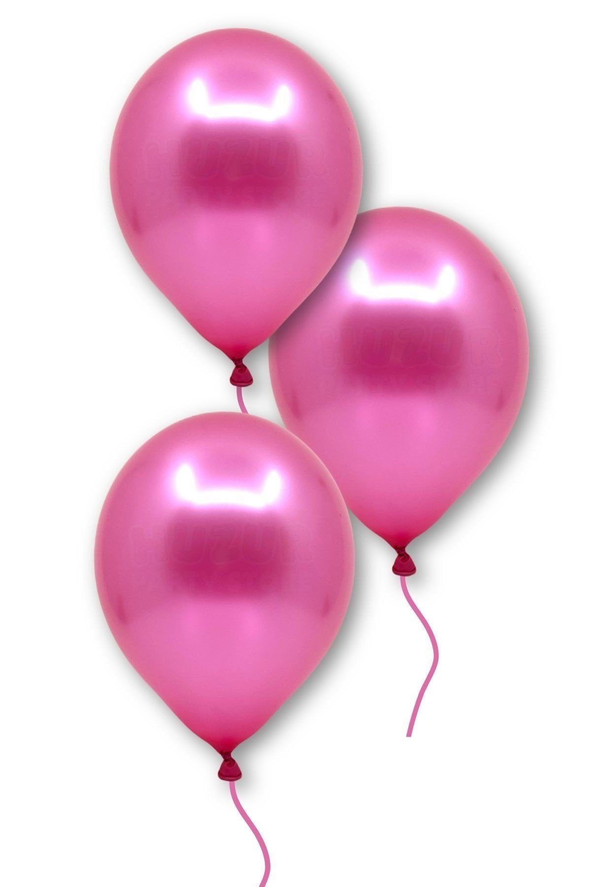 Fuşya Renkli Metalik Balon 10 Adet 30 Cm Lateks Parti Konsept Temalı Ruby Renginde Doğum Günü Balonu