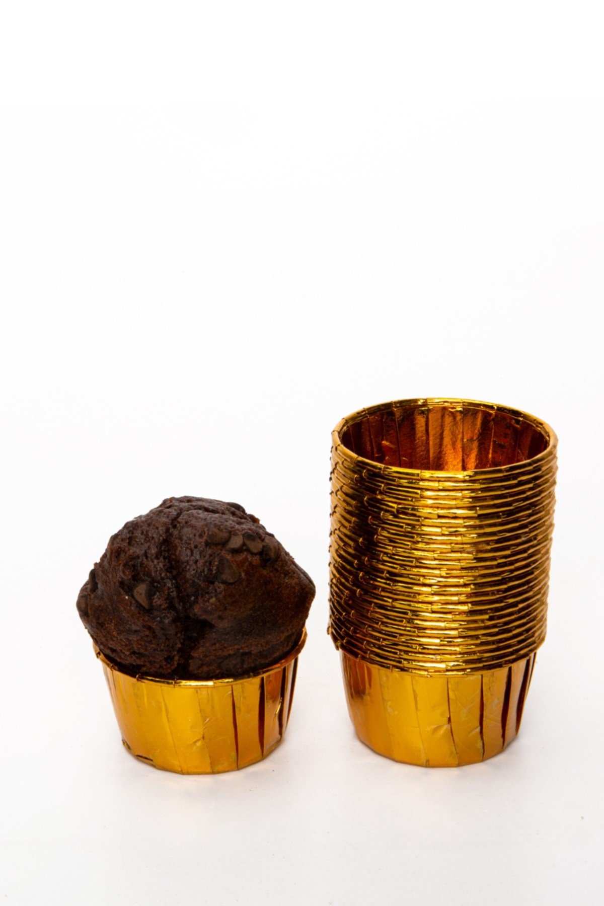 Gold Parlak Kaplama 25li Kek Kalıbı Fırında Dağılmayan 6.5x4 cm Altın Sarısı Muffin Cupcake Kapsülü