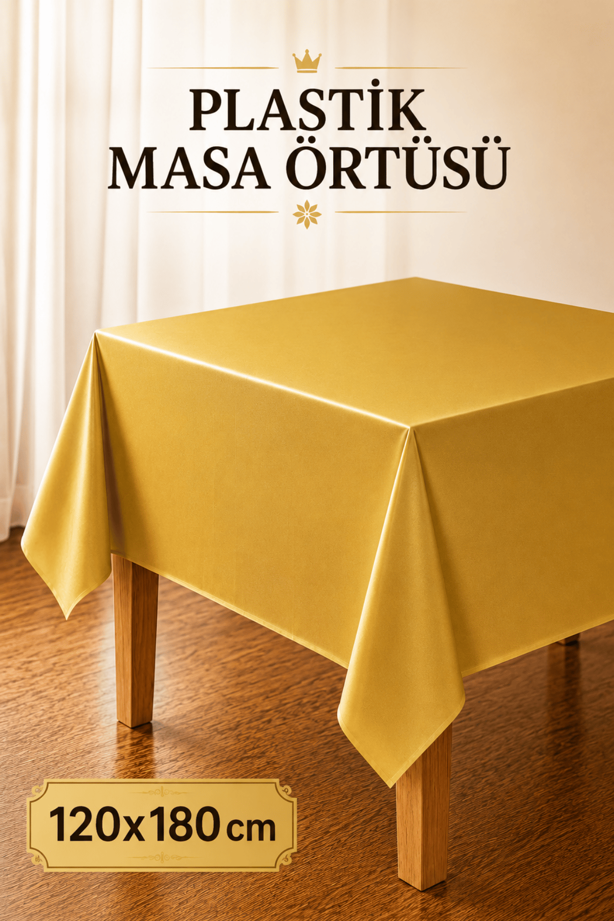 Gold Renk Kullan At 120x180 Cm Doğum Günü Partisi Için Düz Altın Rengi Plastik Masa Örtüsü