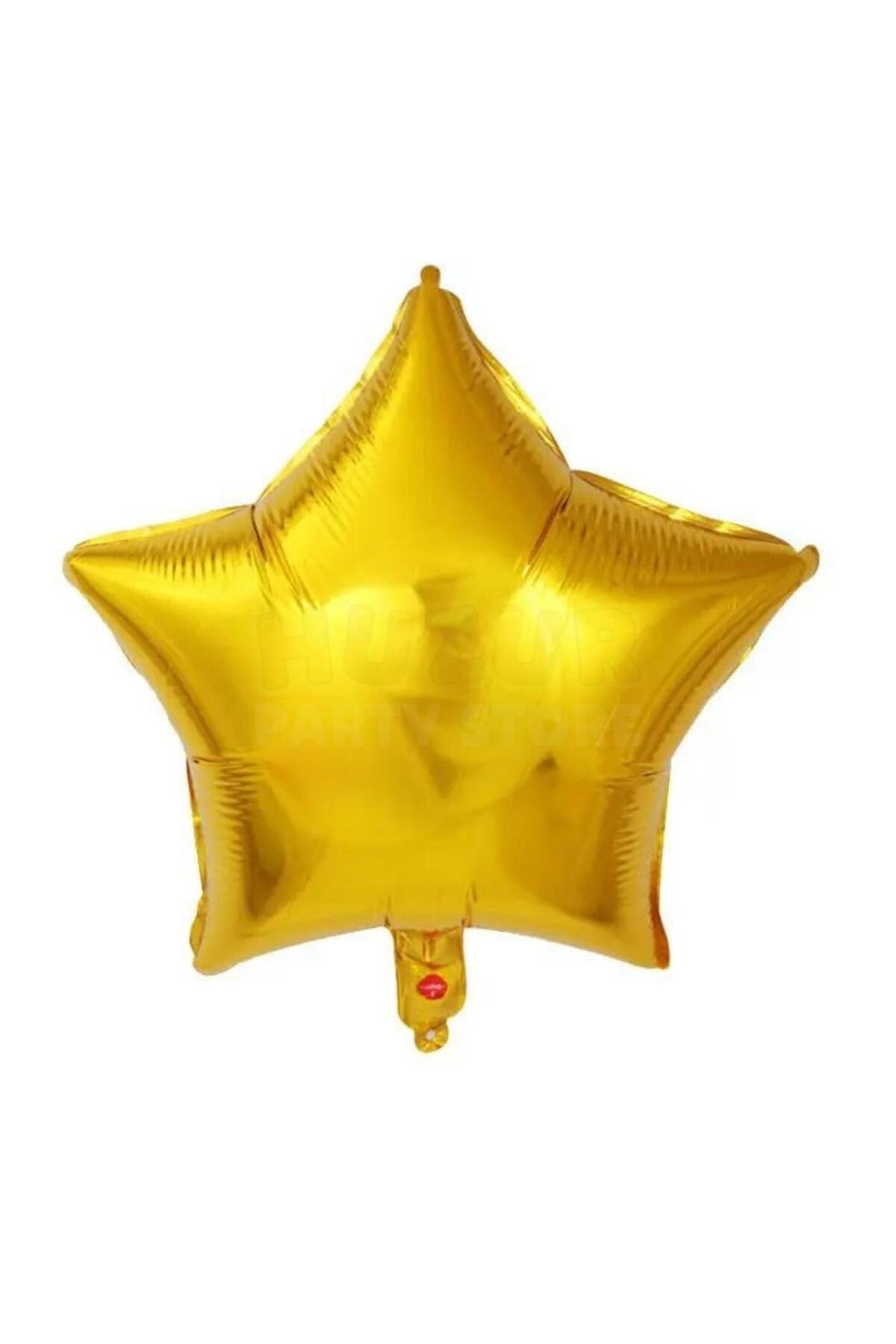 Gold Renk Yıldız Folyo Balon 45 Cm 18 inç Helyuma Uyumlu Altın Sarısı Star Parti Doğum Günü Balonu