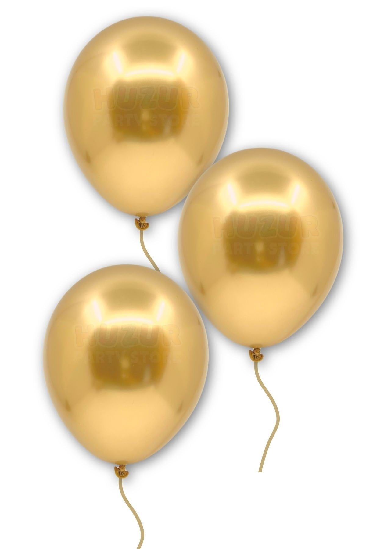 Gold Renkli Krom Balon 10 Adet 30 Cm Altın Sarısı Inanılmaz Parlak Rengi Canlı Doğum Günü Partisi
