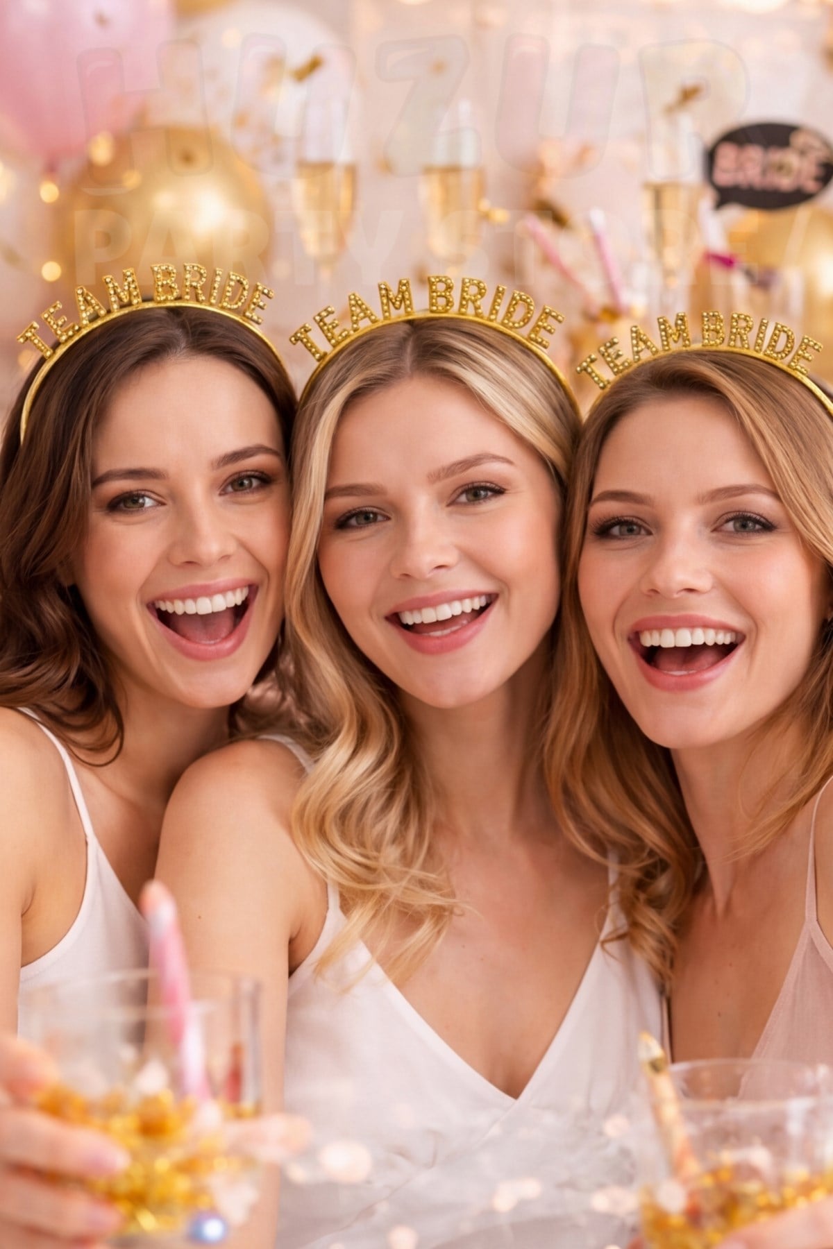 Gold Team Bride Taç Nedime Tacı Bride To Be Malzemeleri Bekarlığa Veda Partisi Aksesuarı Sert Mika
