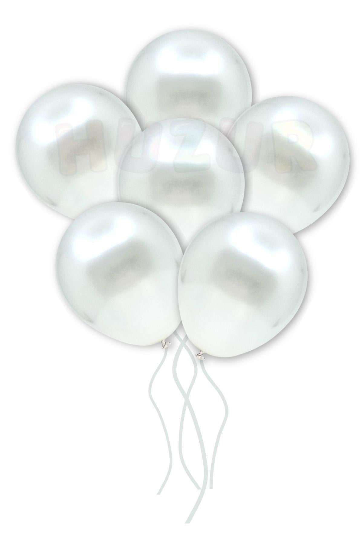 Gümüş Konfetili Şeffaf Ve Beyaz Metalik Balon Seti 20 Adet 30 Cm Içi Gözüken Gri Pullu Balon Pulu