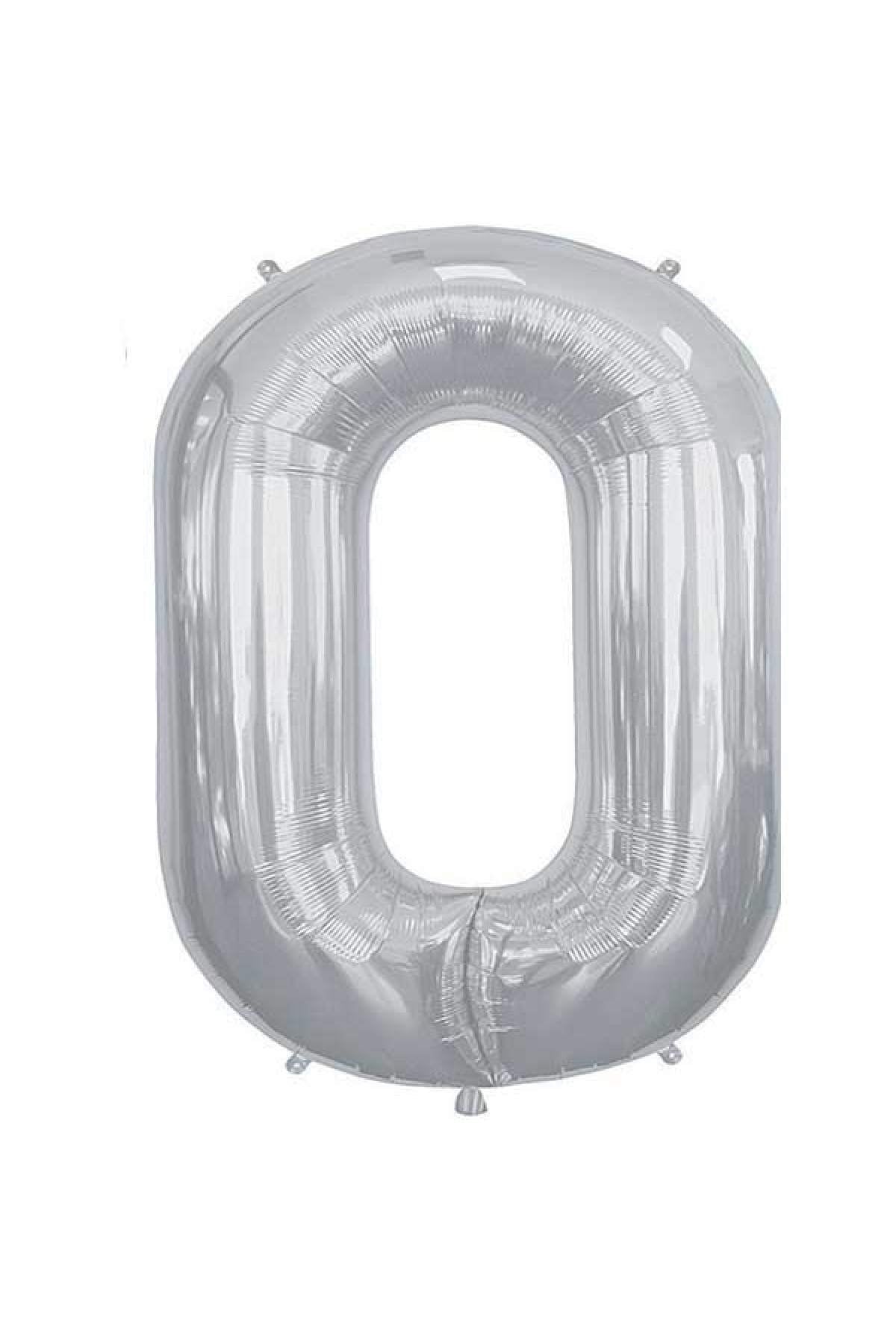 Gümüş O Harfi Orta Boy Folyo Balon 34 Inç 75 cm