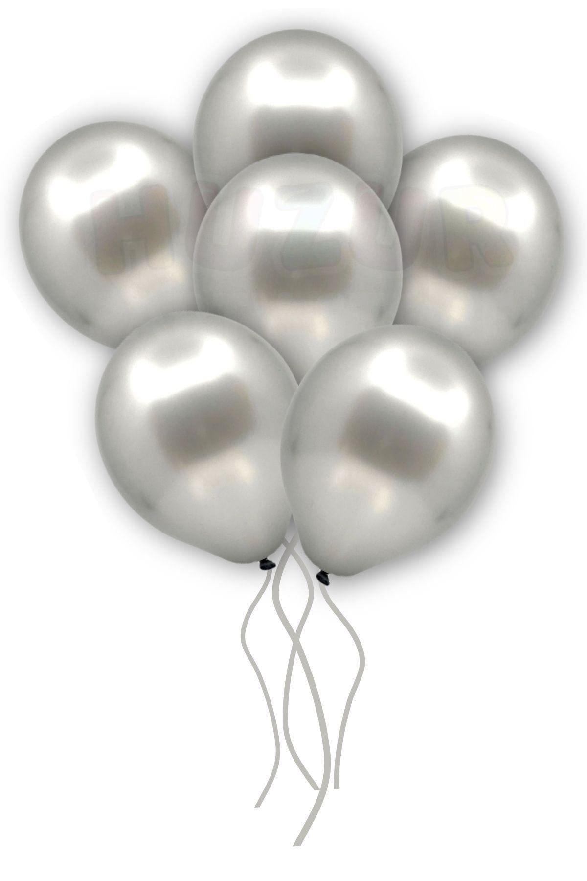 Gümüş Renkli Metalik Balon 10 Adet 30 Cm Gri Silver Lateks Parti Konsept Temalı Doğum Günü Balonu