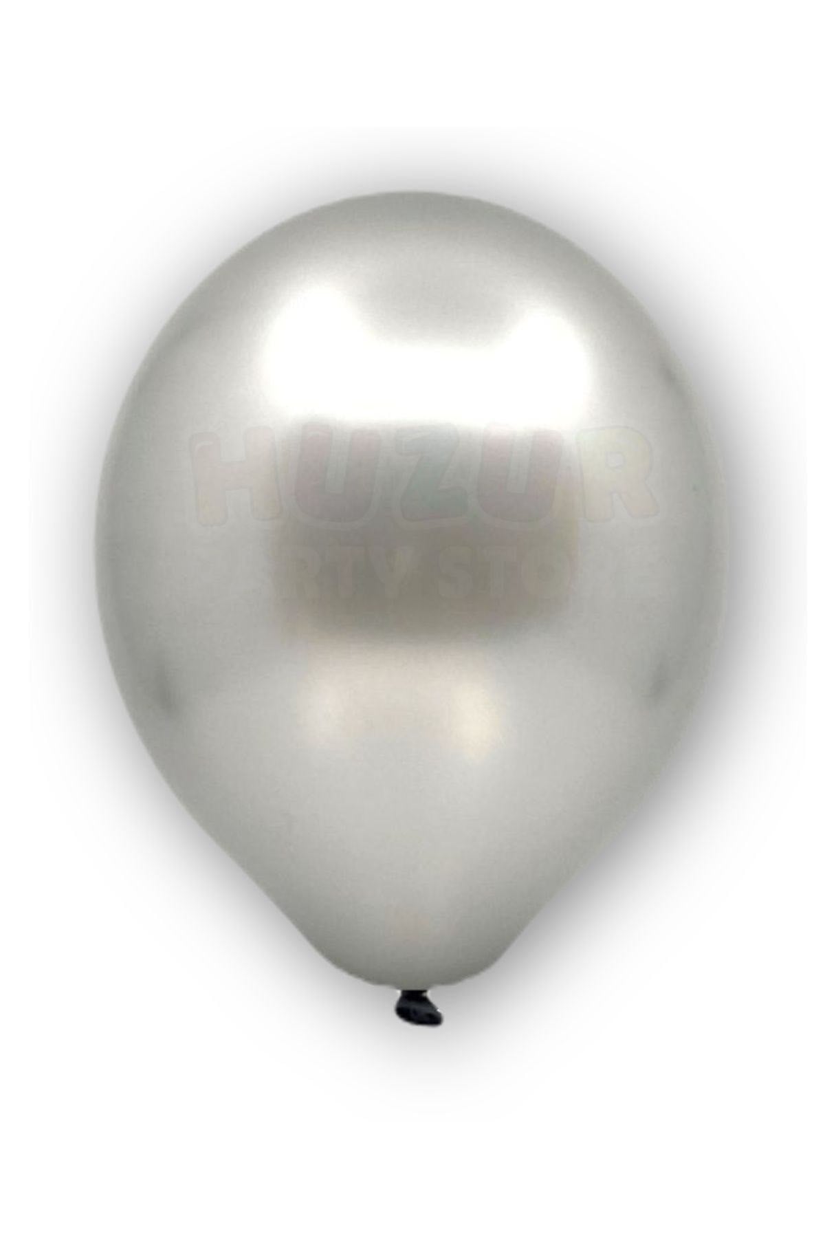 Gümüş Renkli Metalik Balon 50 Adet 30 Cm Gri Silver Lateks Parti Konsept Temalı Doğum Günü Balonu