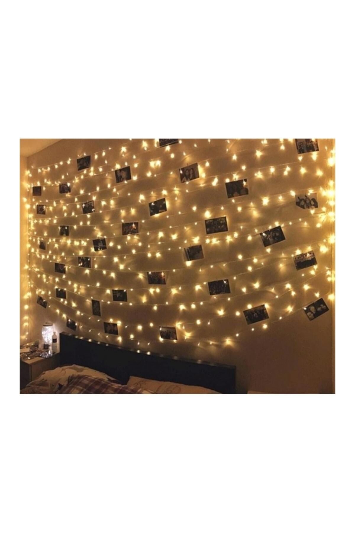Günışığı Yılbaşı Ağacı Işığı Süsü Led 10 Metre Kablolu Fişli 100 Ledli 8 Modlu Fonksiyonlu Sarı