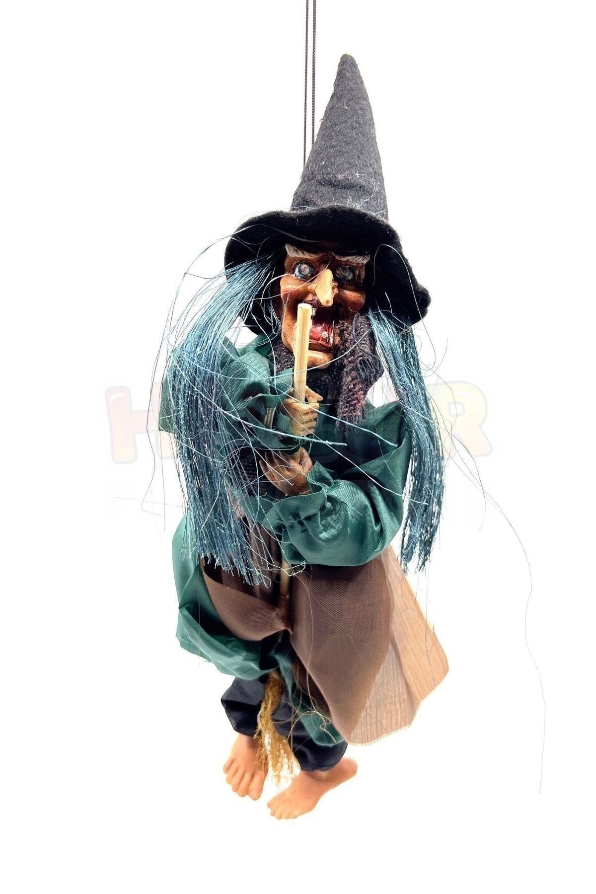 Halloween Cadı 30 Cm Cadı Gülüşü Sesi Çıkaran Gülerken Gözlerinin Işığı Yanan Cadılar Bayramı Dekoru