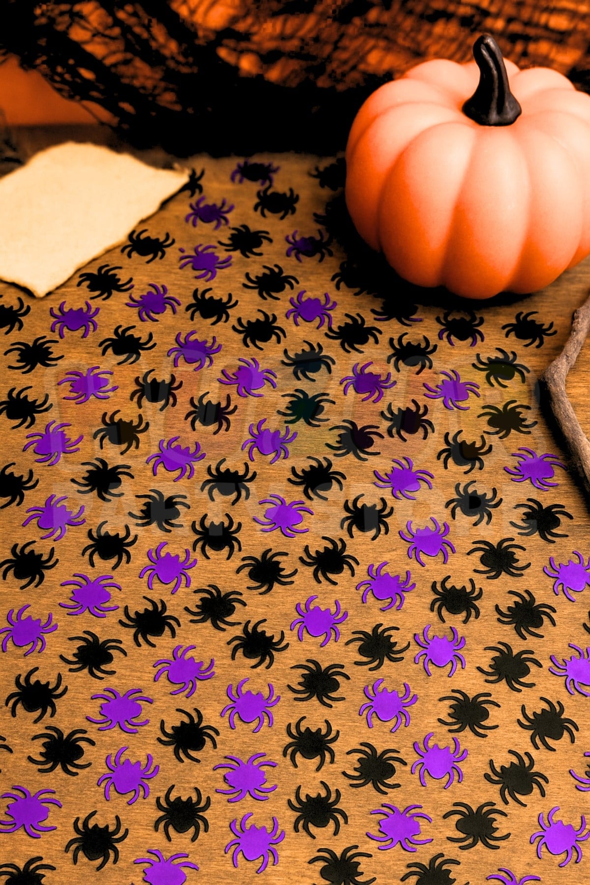 Halloween Örümcek Serpiştirmelik Masa Konfeti Cadılar Bayramı Partisi 1.5 cm 125 Adet Parlak Plastik