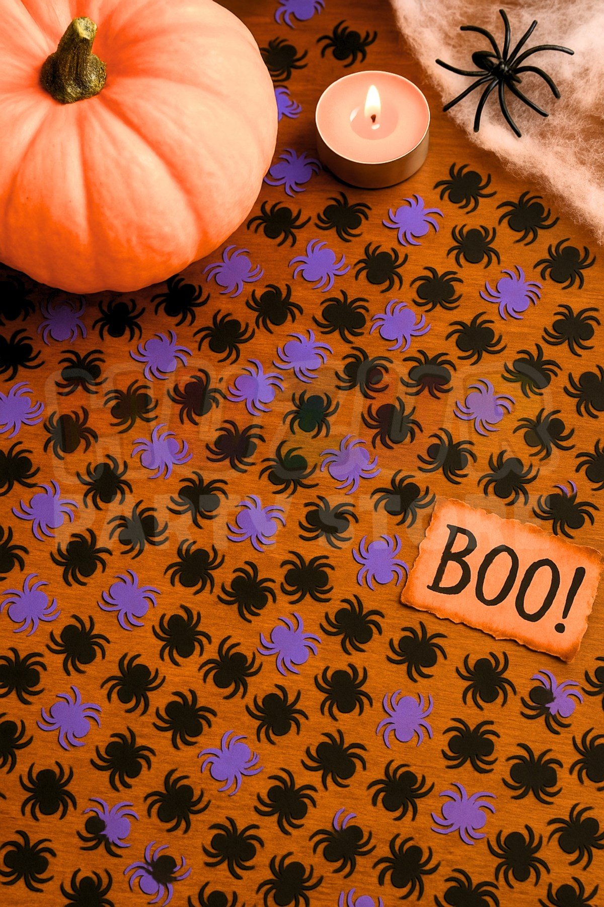 Halloween Örümcek Serpiştirmelik Masa Konfeti Cadılar Bayramı Partisi 1.5 cm 125 Adet Parlak Plastik