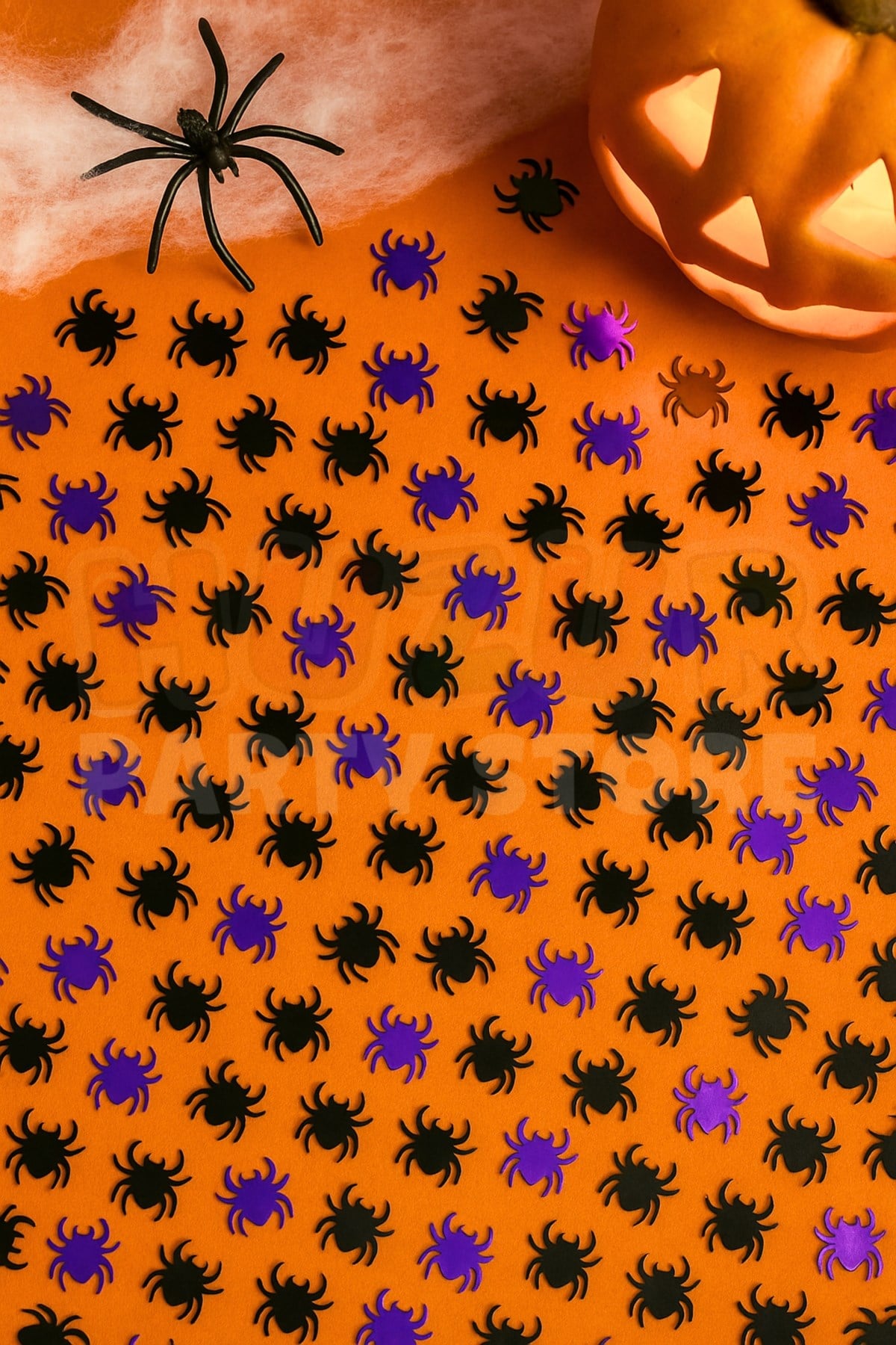 Halloween Örümcek Serpiştirmelik Masa Konfeti Cadılar Bayramı Partisi 1.5 cm 125 Adet Parlak Plastik