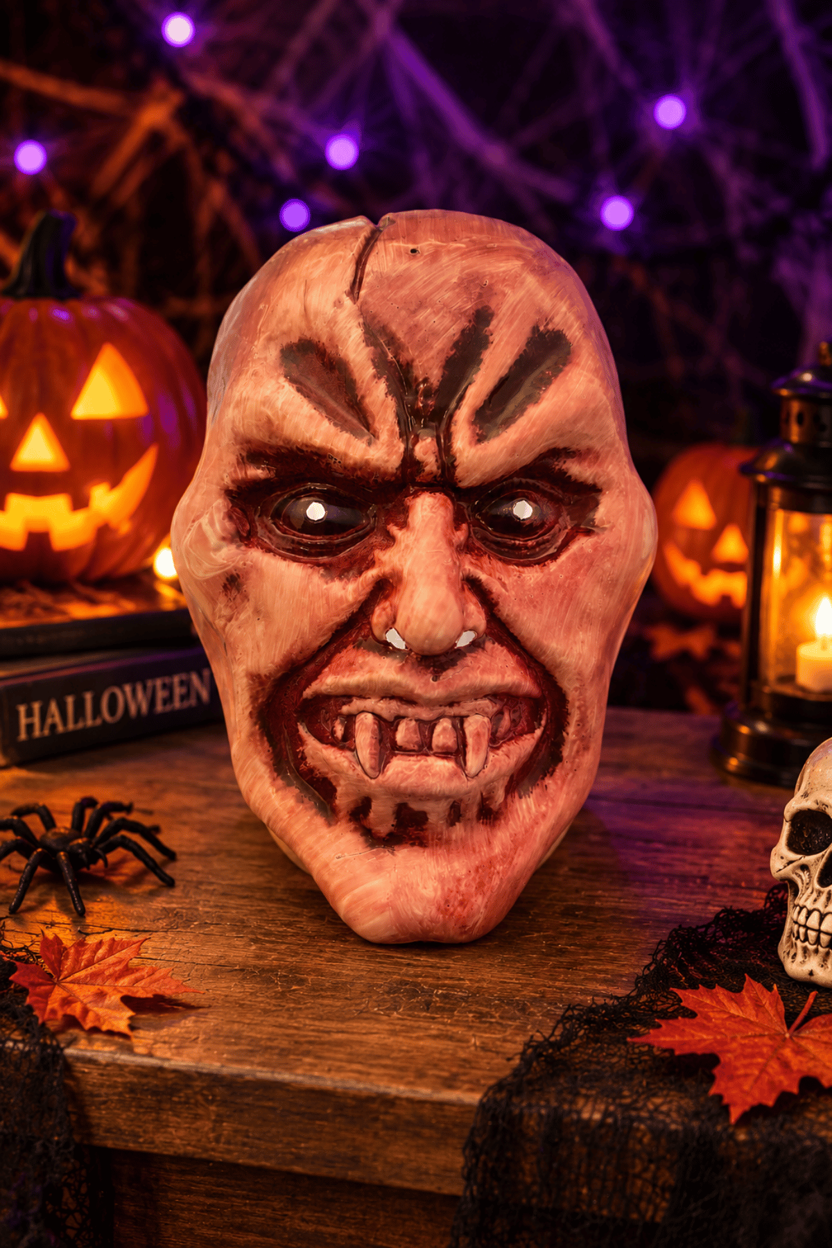 Halloween Vampir Yaratık Maskesi Korku Cadılar Bayramı Yetişkin Kostüm Parti Dekor Aksesuarı