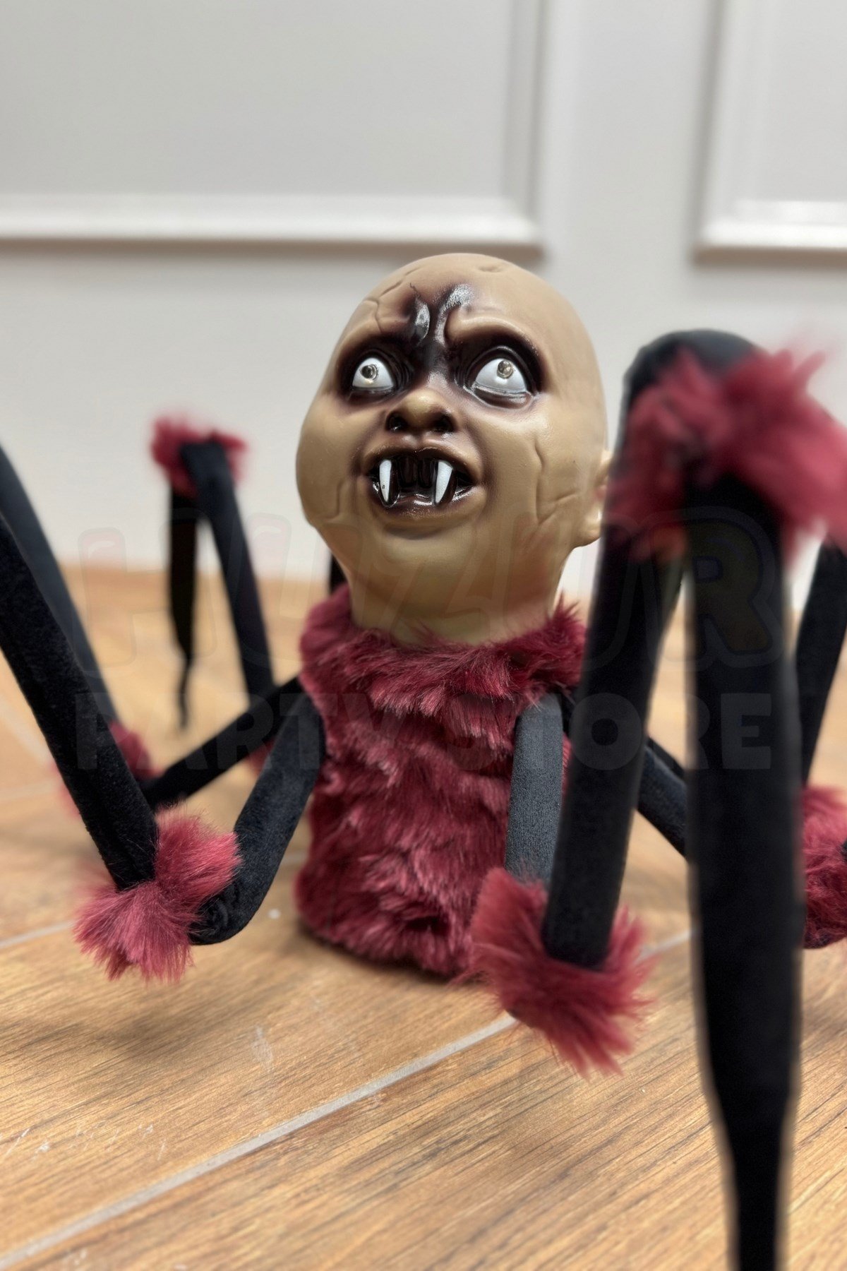 Hareket Eden Sesli Işıklı Örümcek Bebek 70 Cm Pilli Tüylü Halloween Cadılar Bayramı Sese Duyarlı