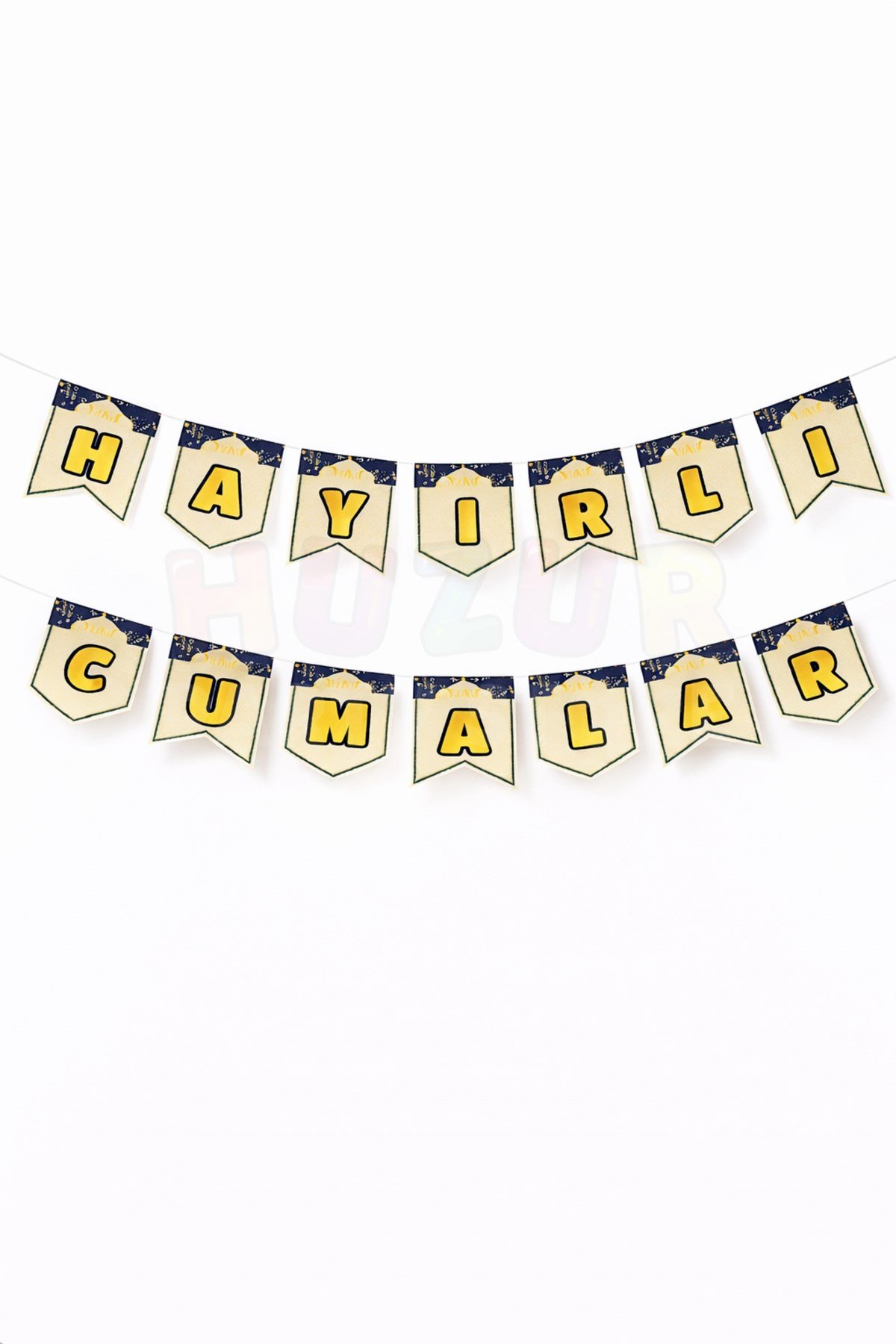 Hayırlı Cumalar Yazılı Asmalı Banner 200 Cm Cumanız Mübarek Olsun İslami Dini Süs Ramazan Cuma Dekor