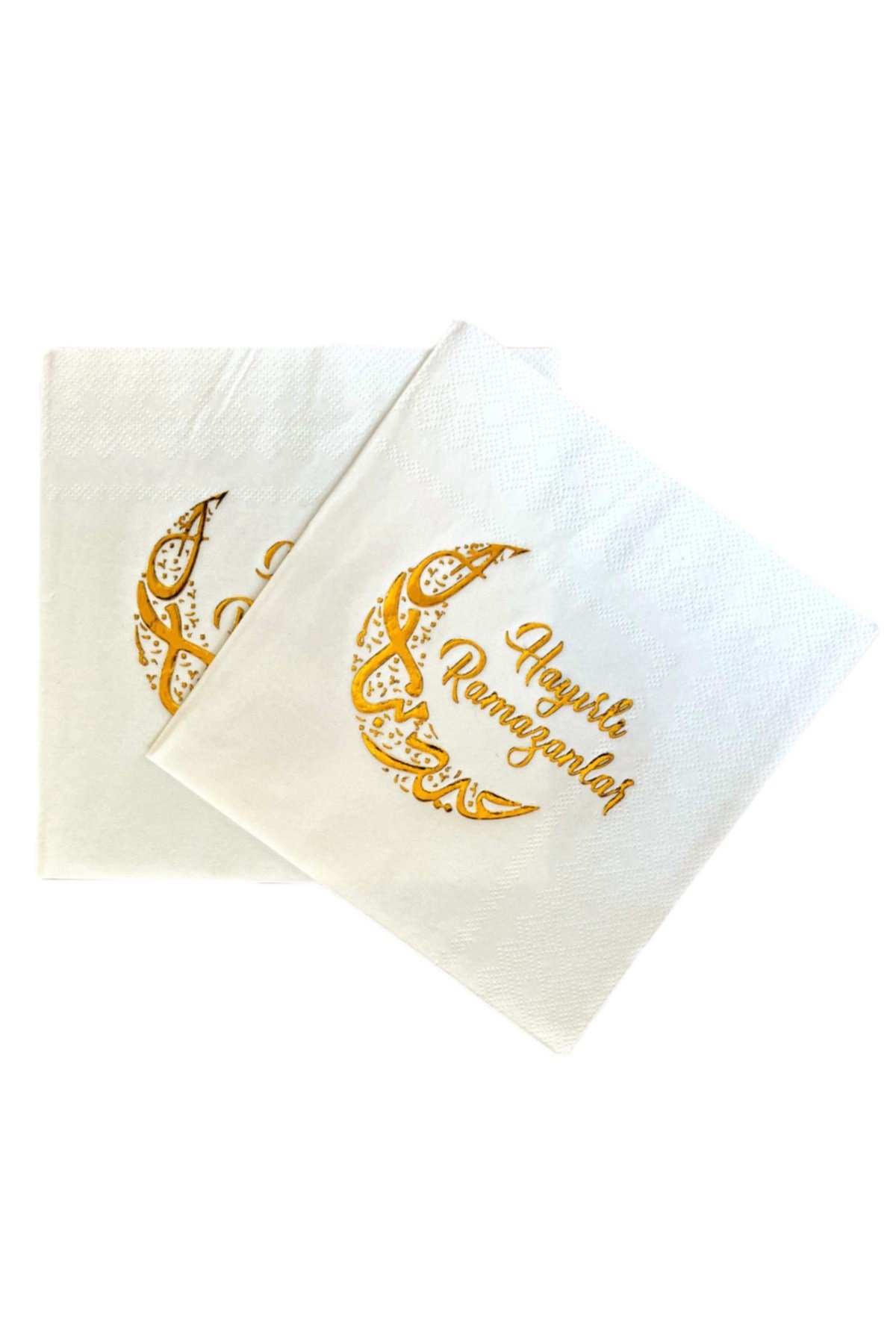 Hayırlı Ramazanlar Gold Yaldızlı Peçete 16lı 16x16 cm Altın Varaklı Ramazan Bayram Tema Dini Süsü