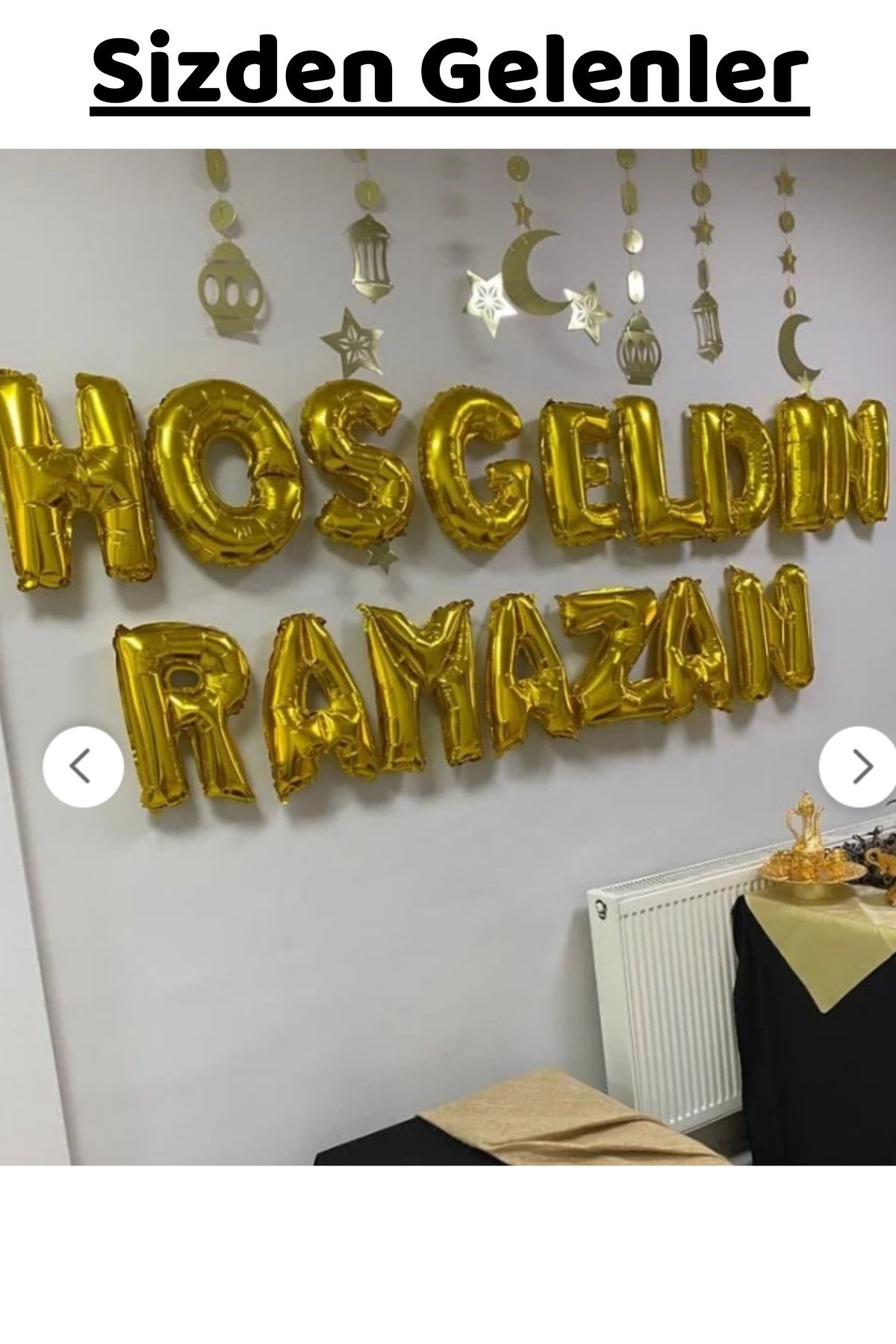 Hoşgeldin Ramazan Yazılı Gold Renkli Folyo Balon Altın Sarısı Renginde Bayram Temalı Dini Süsü