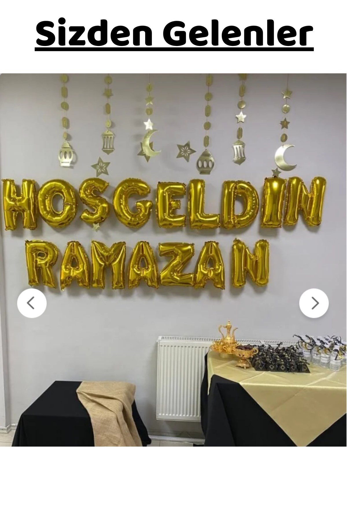 Hoşgeldin Ramazan Yazılı Gold Renkli Folyo Balon Altın Sarısı Renginde Bayram Temalı Dini Süsü