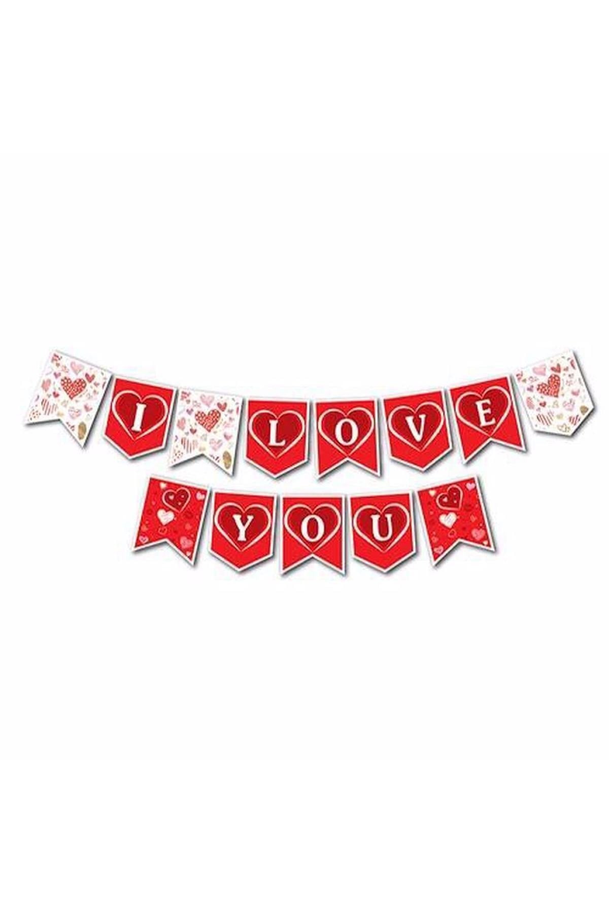 I Love You Yazısı Aşk Romantik Temalı Seni Seviyorum Konsept Sevgililer Günü Karton Yazı Banner