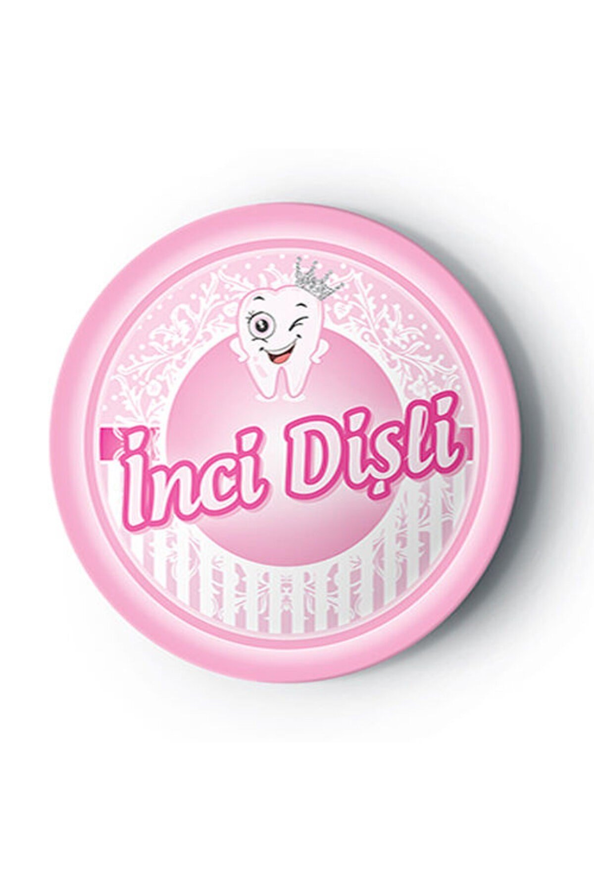 Inci Dişli Yazılı 8 Adet Pembe Tabak Ilk Dişim Çıktı Temalı Diş Buğdayı Partisi Kız Konsepti 23 Cm