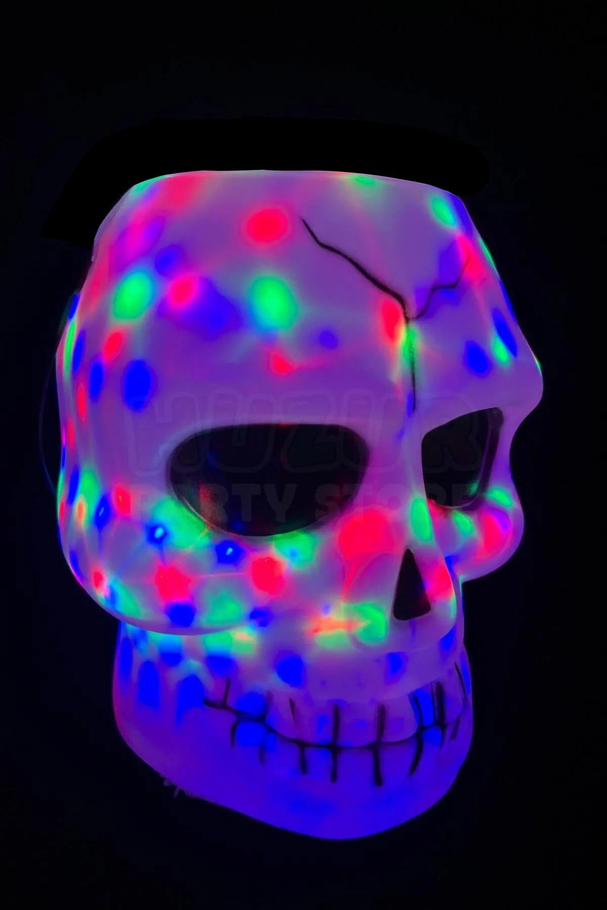 Işıklı Sesli İskelet Şeker Kovası 18x13 Cm Pilli Kurukafa Halloween Partisi Cadılar Bayramı Dekoru