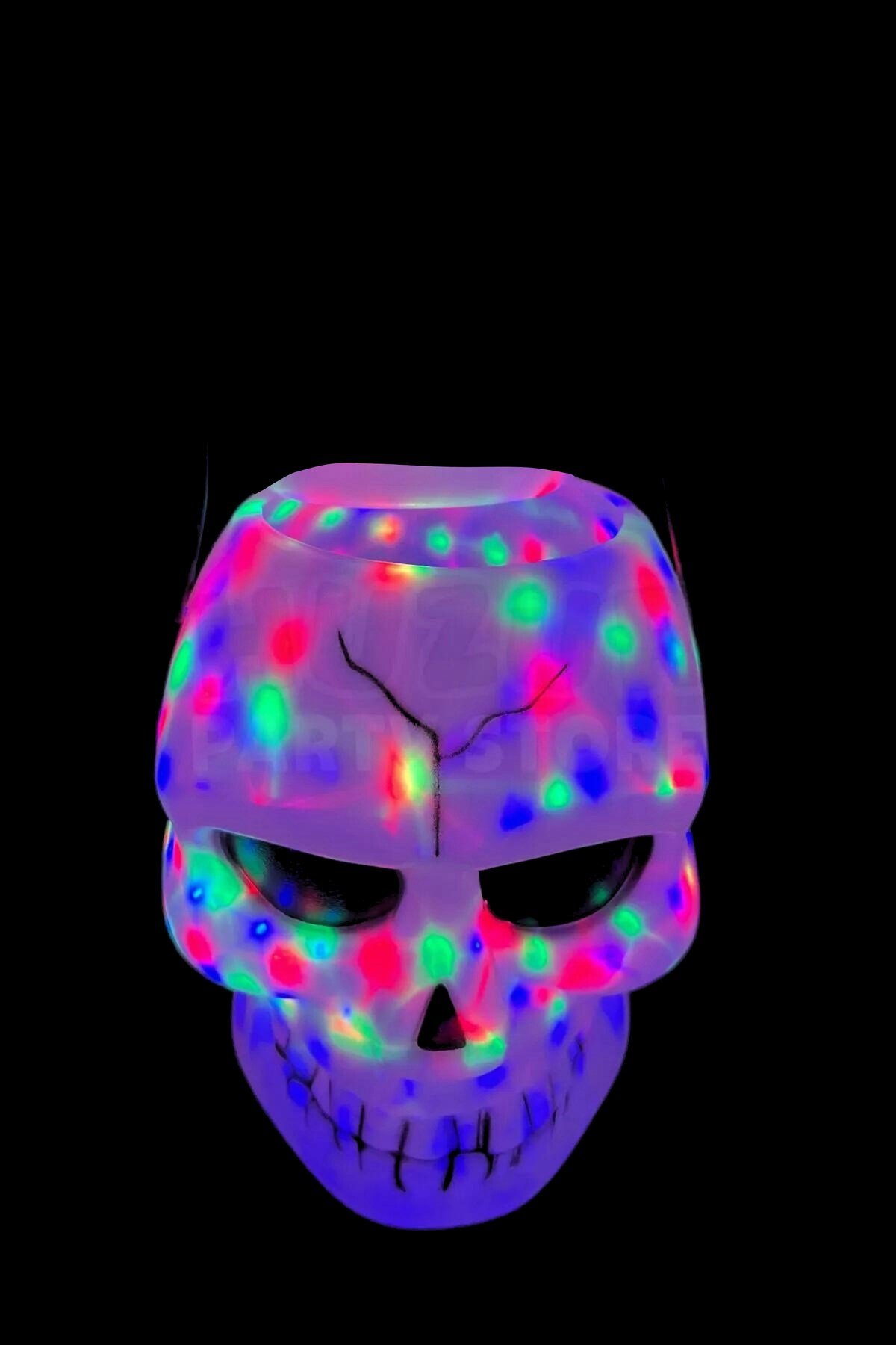 Işıklı Sesli İskelet Şeker Kovası 18x13 Cm Pilli Kurukafa Halloween Partisi Cadılar Bayramı Dekoru