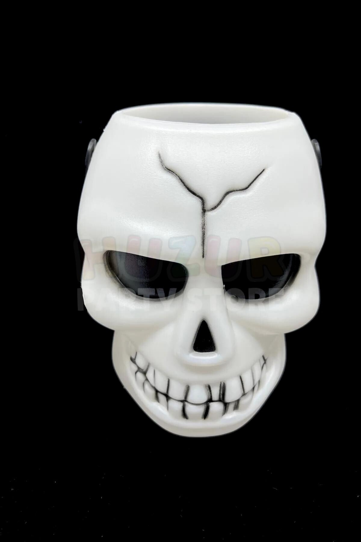 Işıklı Sesli İskelet Şeker Kovası 18x13 Cm Pilli Kurukafa Halloween Partisi Cadılar Bayramı Dekoru