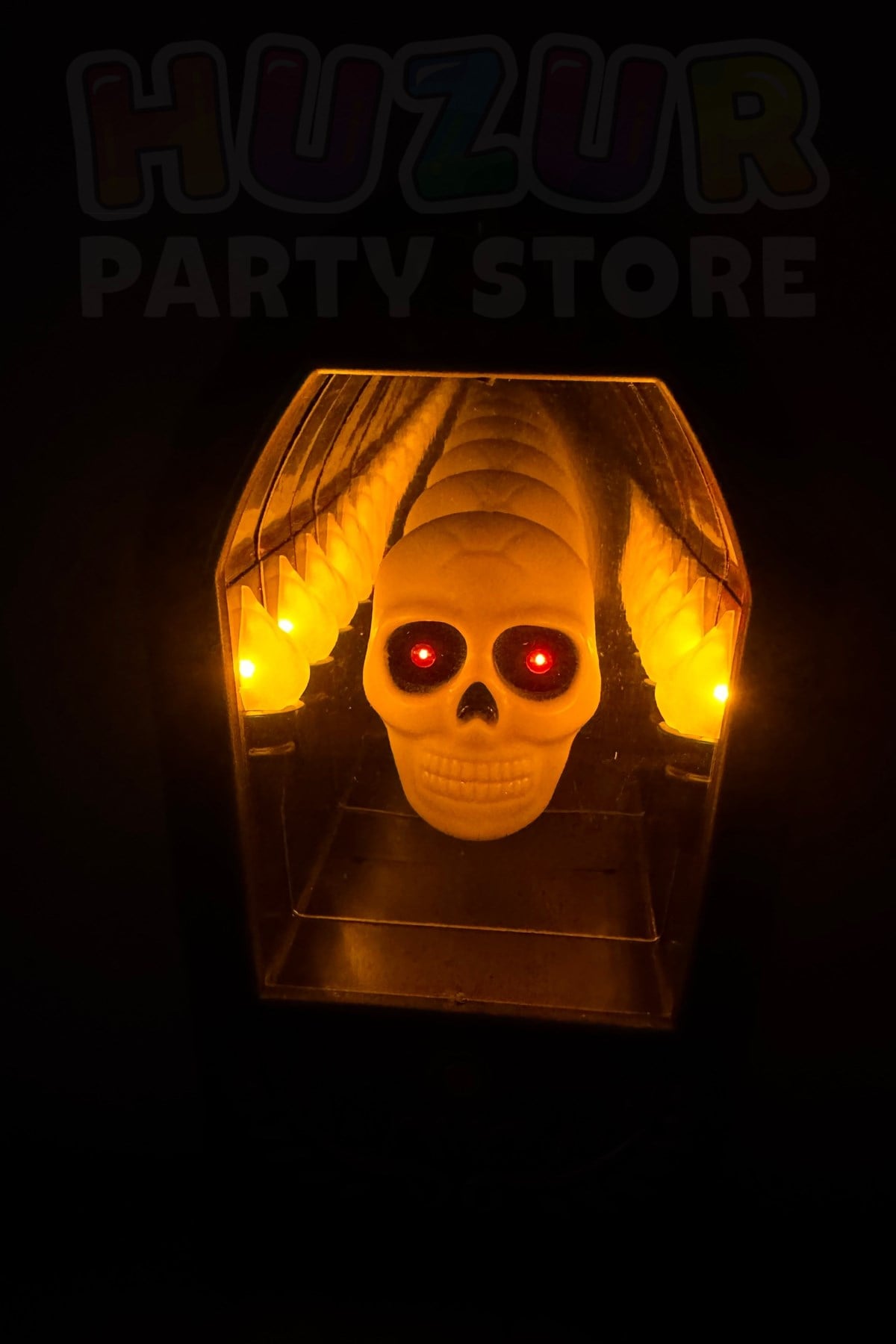 Işıklı Sesli Sonsuz Kafatası Işıklı Kapı Zili 19x10 Cm Asma Aparatlı Halloween Cadılar Bayramı